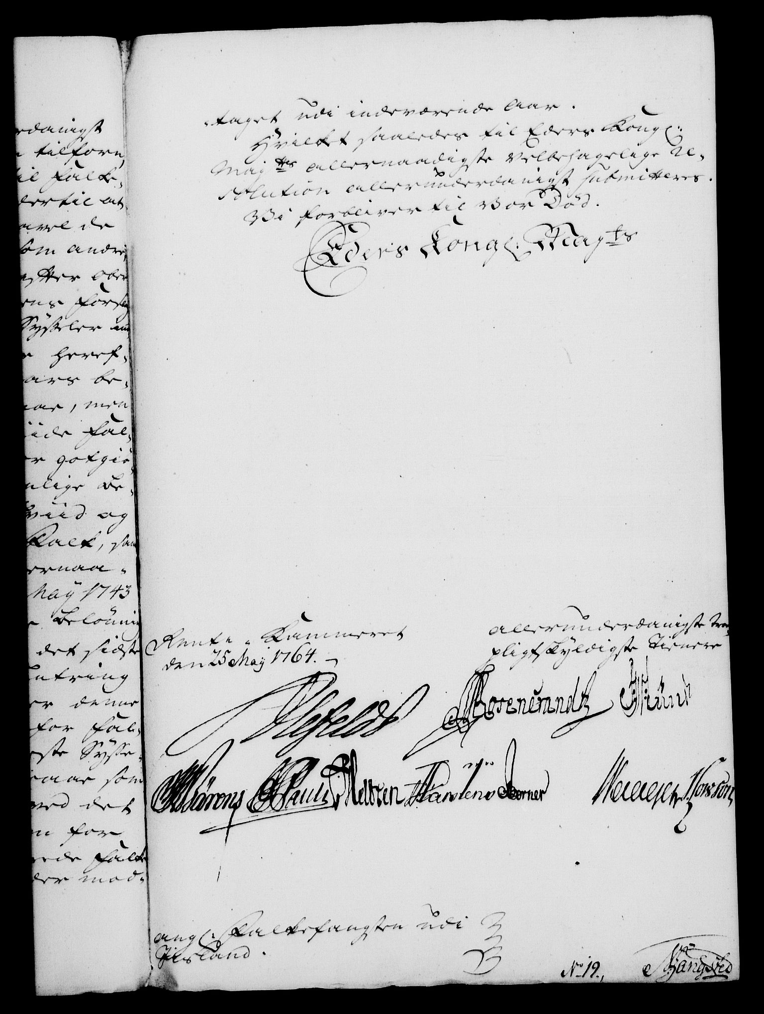 Rentekammeret, Kammerkanselliet, AV/RA-EA-3111/G/Gf/Gfa/L0046: Norsk relasjons- og resolusjonsprotokoll (merket RK 52.46), 1764, p. 210