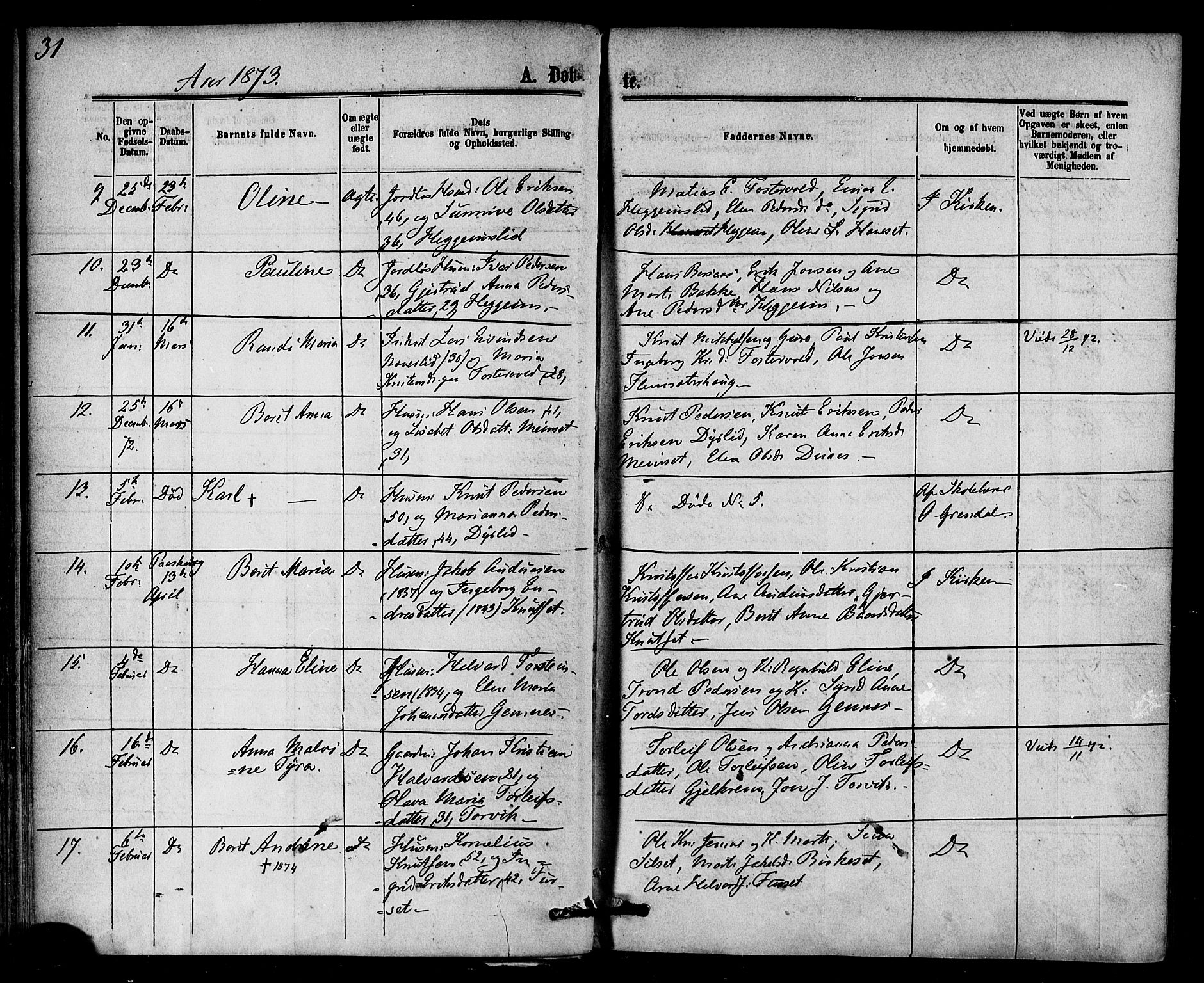 Ministerialprotokoller, klokkerbøker og fødselsregistre - Møre og Romsdal, AV/SAT-A-1454/584/L0966: Parish register (official) no. 584A06, 1869-1878, p. 31