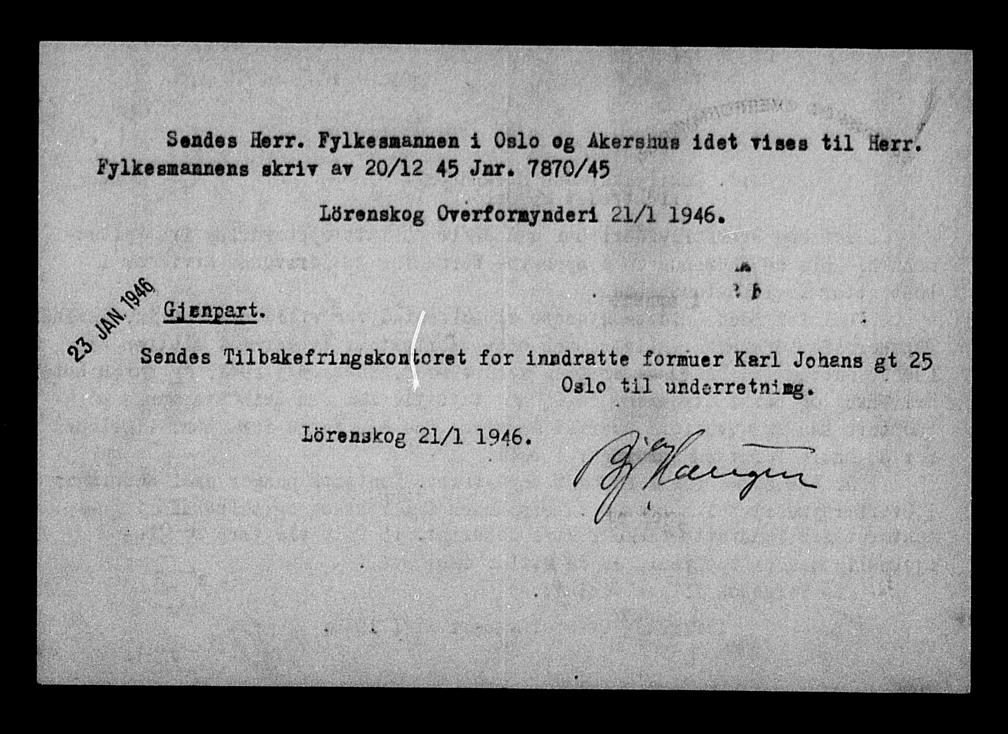 Justisdepartementet, Tilbakeføringskontoret for inndratte formuer, AV/RA-S-1564/H/Hc/Hcc/L0927: --, 1945-1947, p. 132