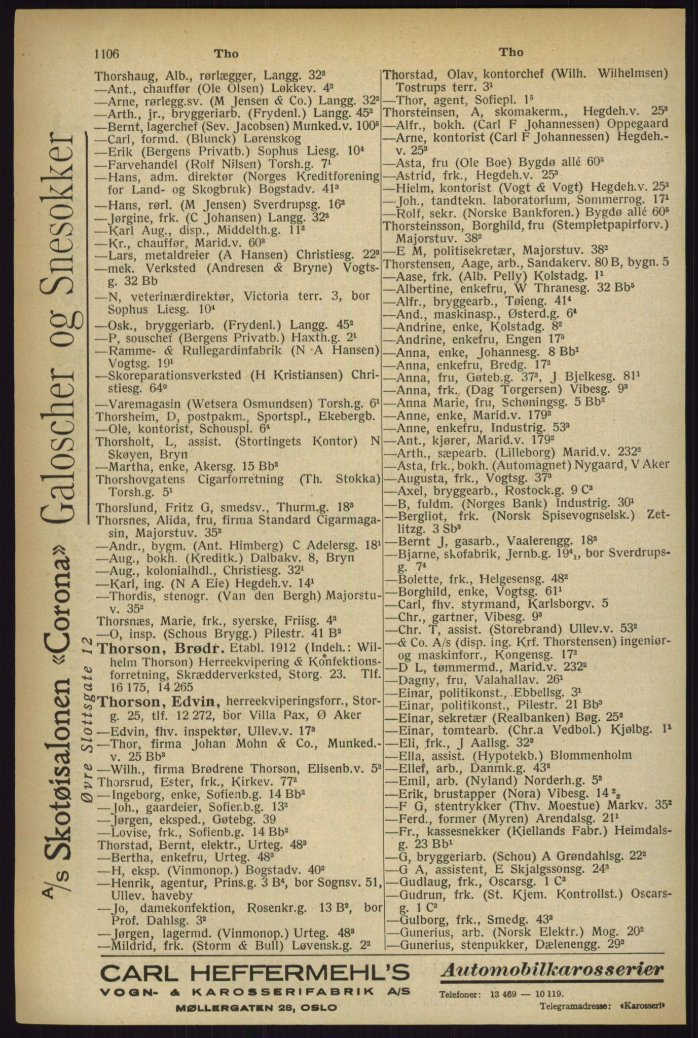 Kristiania/Oslo adressebok, PUBL/-, 1927, p. 1106