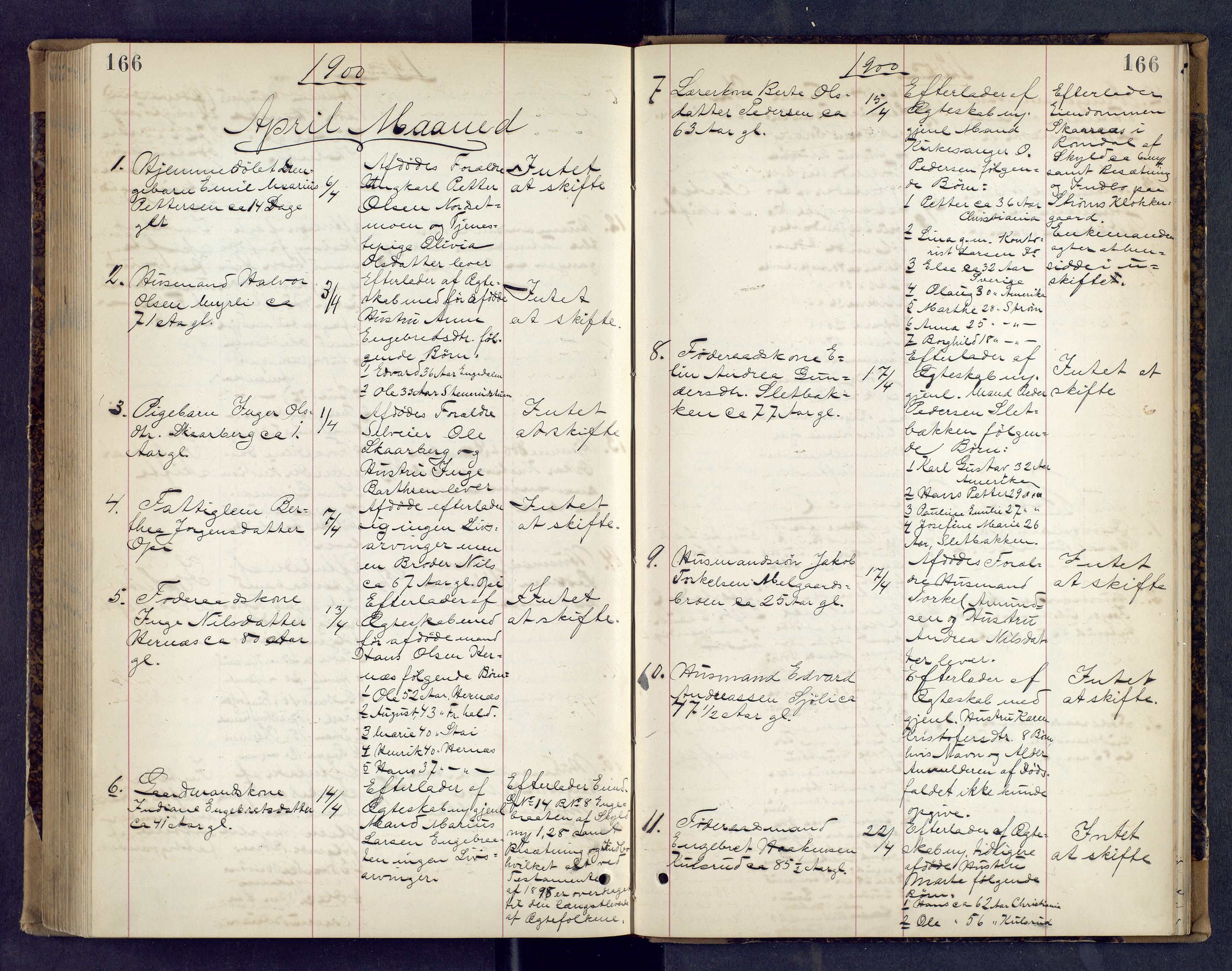 Vinger og Odal sorenskriveri, AV/SAH-TING-022/J/Jf/L0002: Dødsfallsprotokoll - Odal, 1881-1901, p. 166