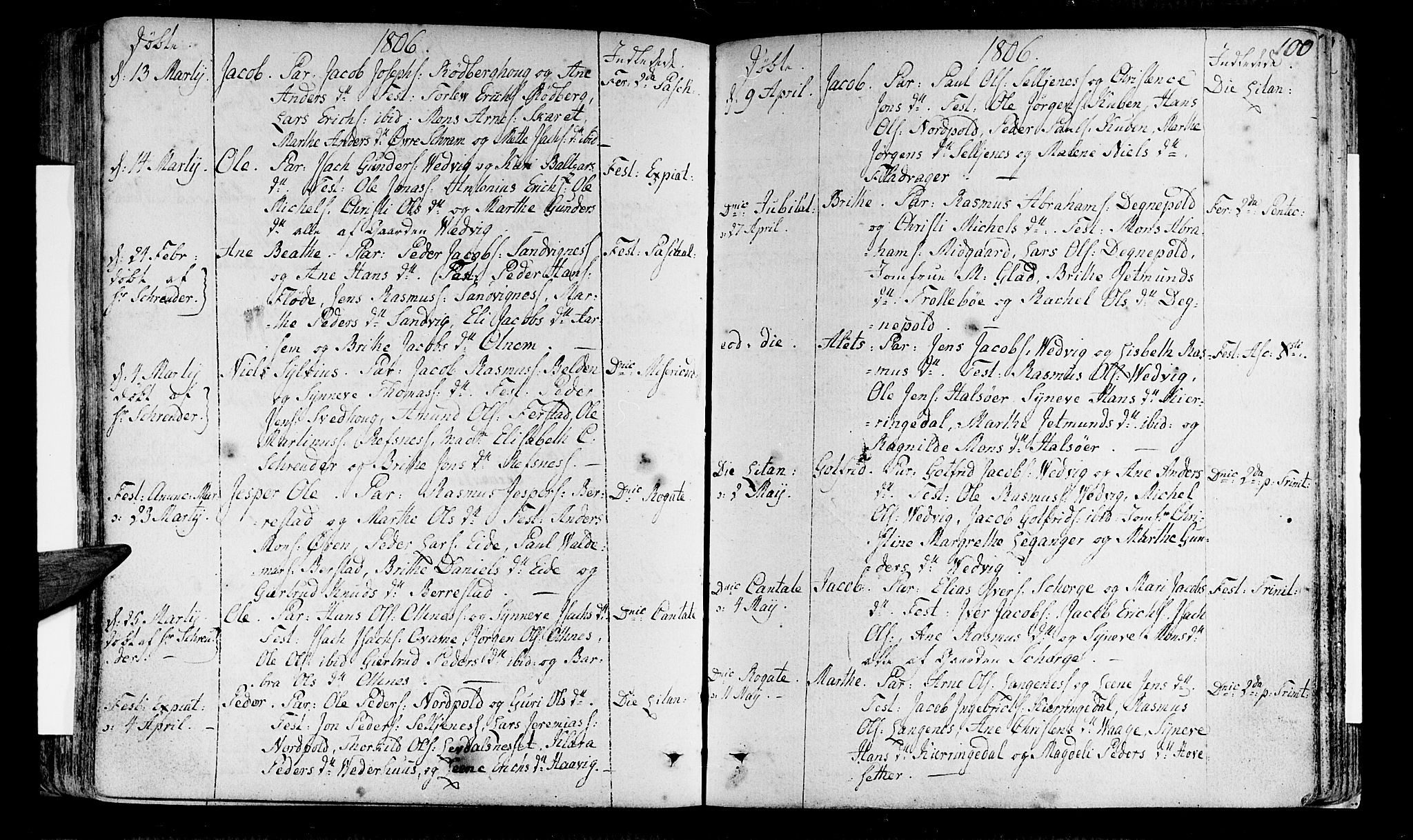 Selje sokneprestembete, SAB/A-99938/H/Ha/Haa/Haaa: Parish register (official) no. A 6, 1782-1806, p. 100