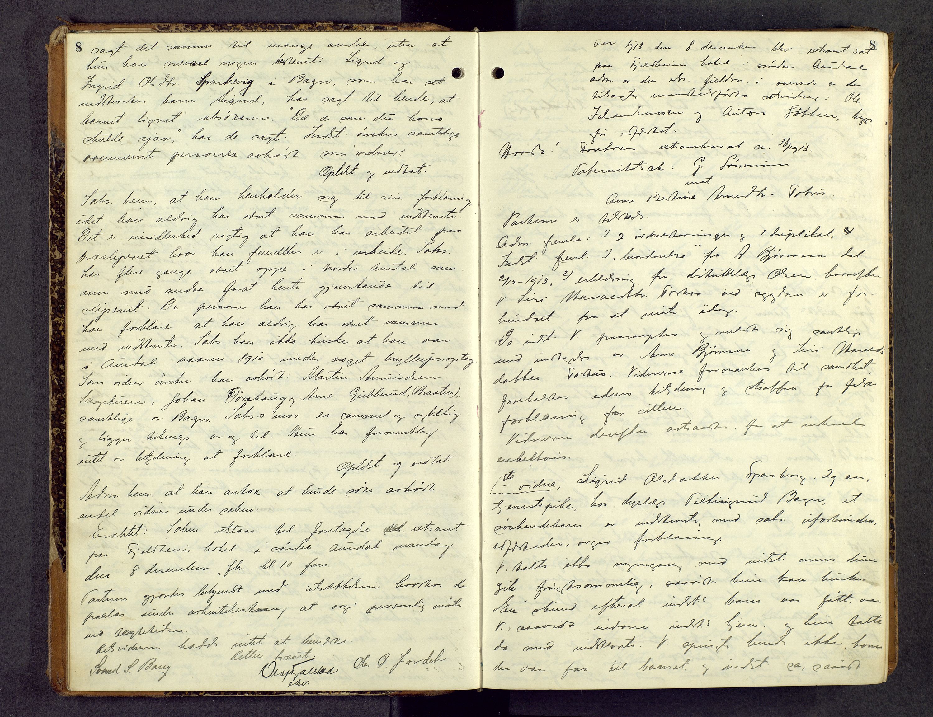 Valdres sorenskriveri, AV/SAH-TING-016/G/Gc/L0031: Ekstrarettsprotokoll, 1913-1917, p. 8