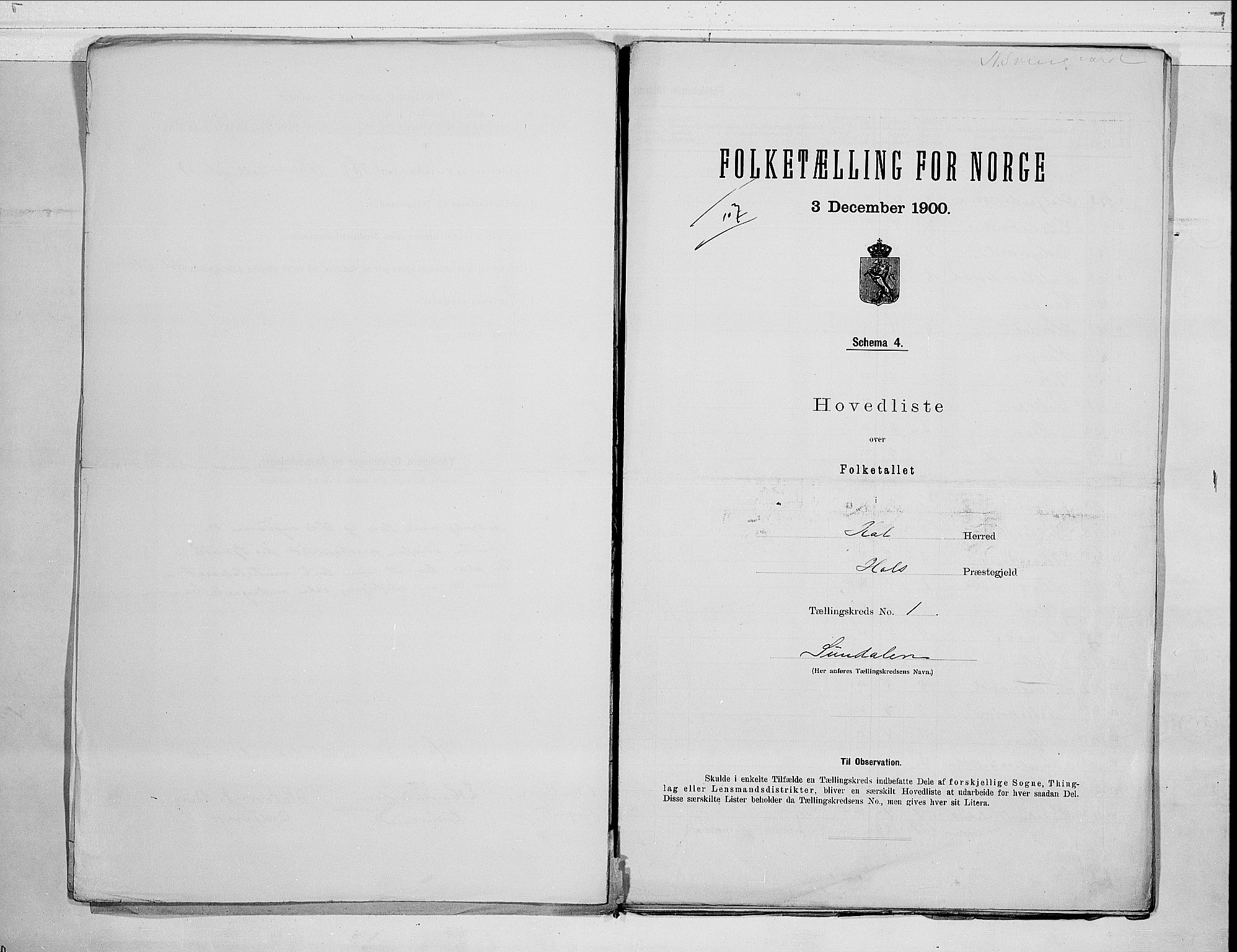 RA, 1900 census for Hol, 1900, p. 4