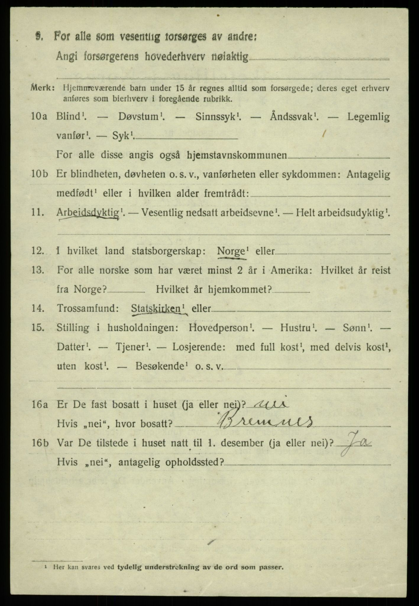 SAB, 1920 census for Austevoll, 1920, p. 6525