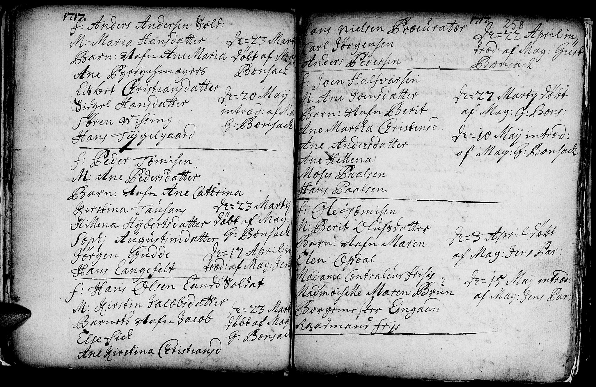 Ministerialprotokoller, klokkerbøker og fødselsregistre - Sør-Trøndelag, SAT/A-1456/601/L0035: Parish register (official) no. 601A03, 1713-1728, p. 258