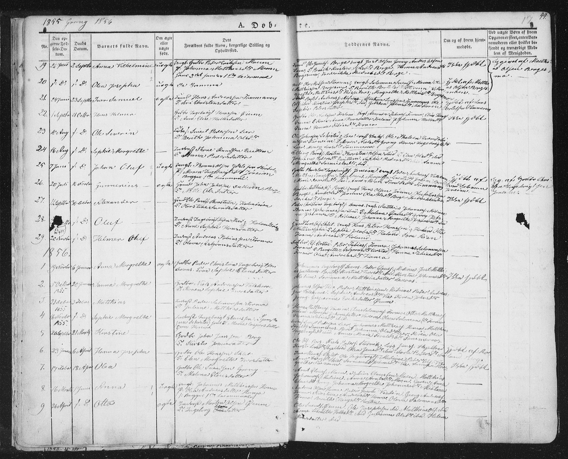 Ministerialprotokoller, klokkerbøker og fødselsregistre - Nord-Trøndelag, SAT/A-1458/758/L0513: Parish register (official) no. 758A02 /1, 1839-1868, p. 17