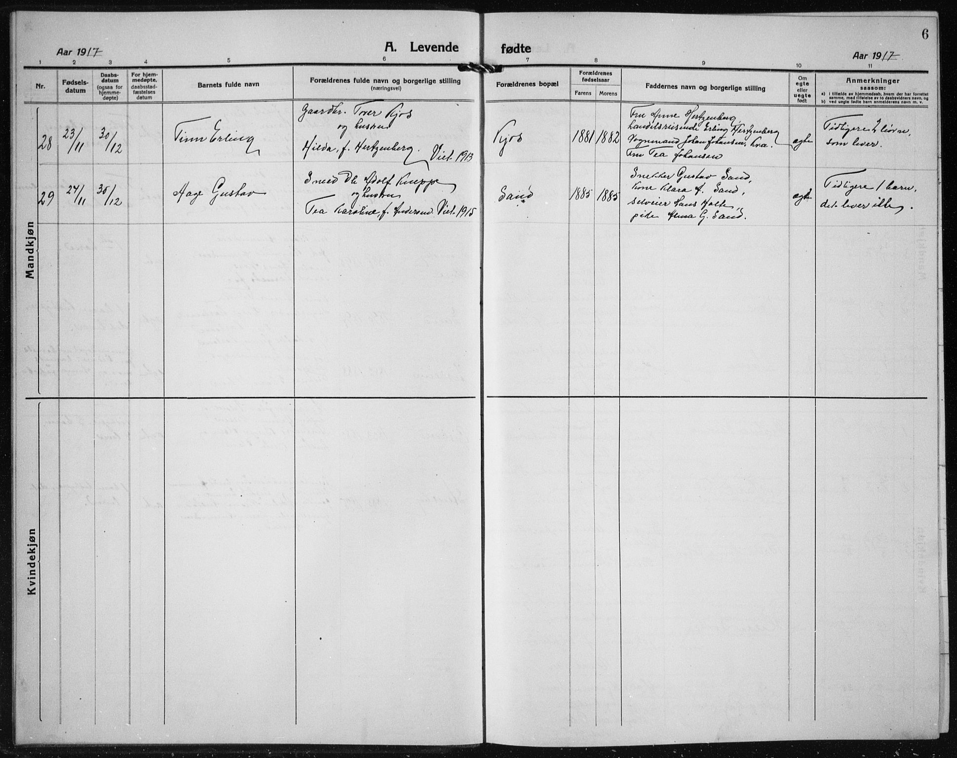 Ullensaker prestekontor Kirkebøker, AV/SAO-A-10236a/G/Gb/L0002: Parish register (copy) no. II 2, 1917-1941, p. 6