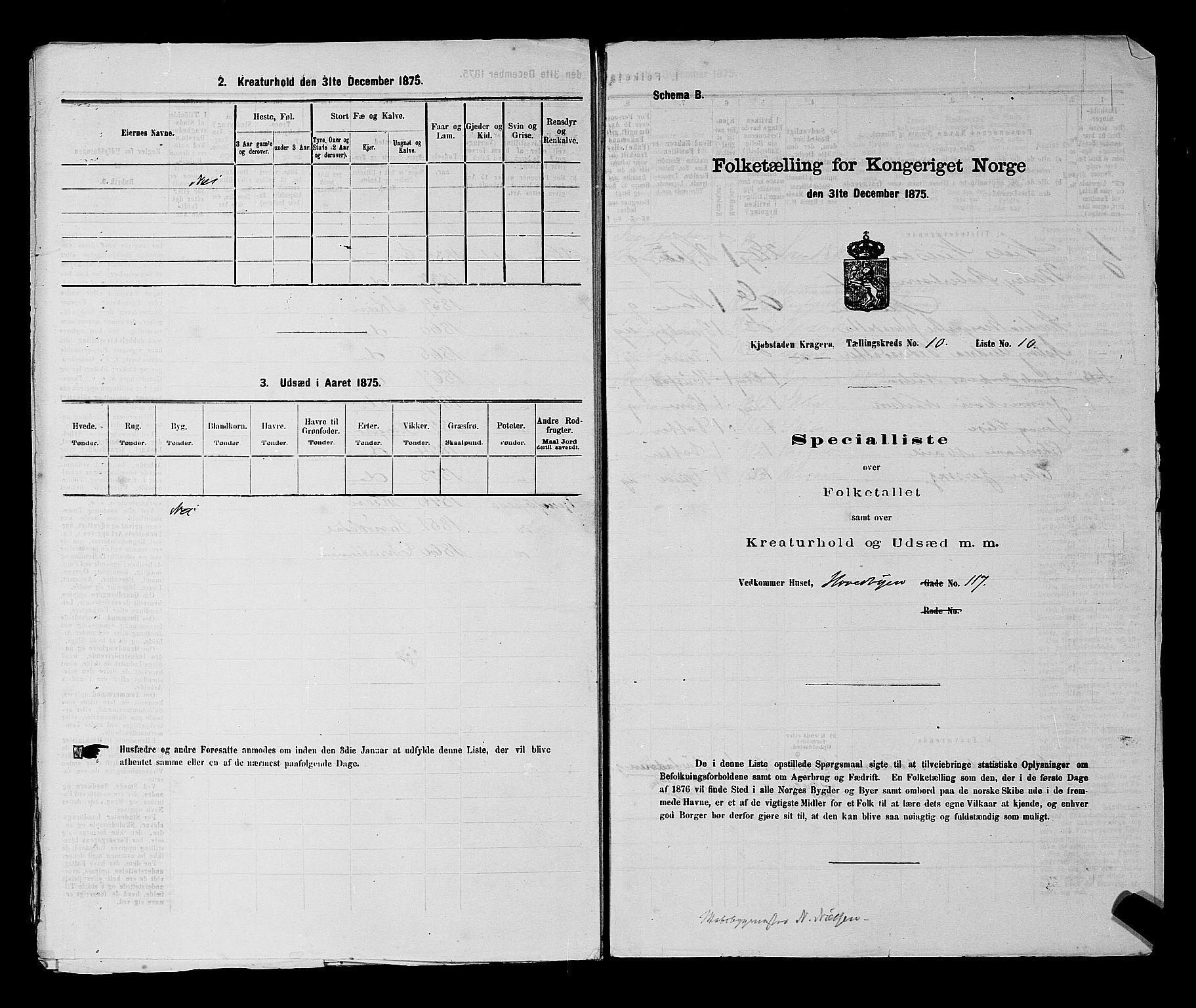 SAKO, 1875 census for 0801P Kragerø, 1875, p. 232