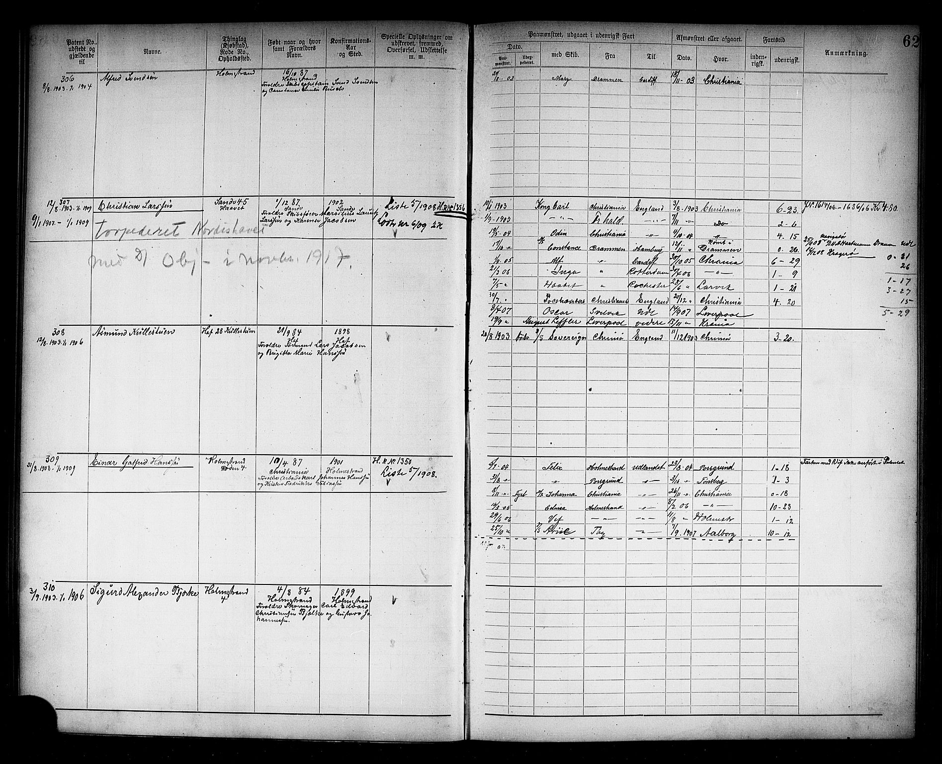 Holmestrand innrulleringskontor, AV/SAKO-A-1151/F/Fb/L0002: Annotasjonsrulle, 1894-1911, p. 65