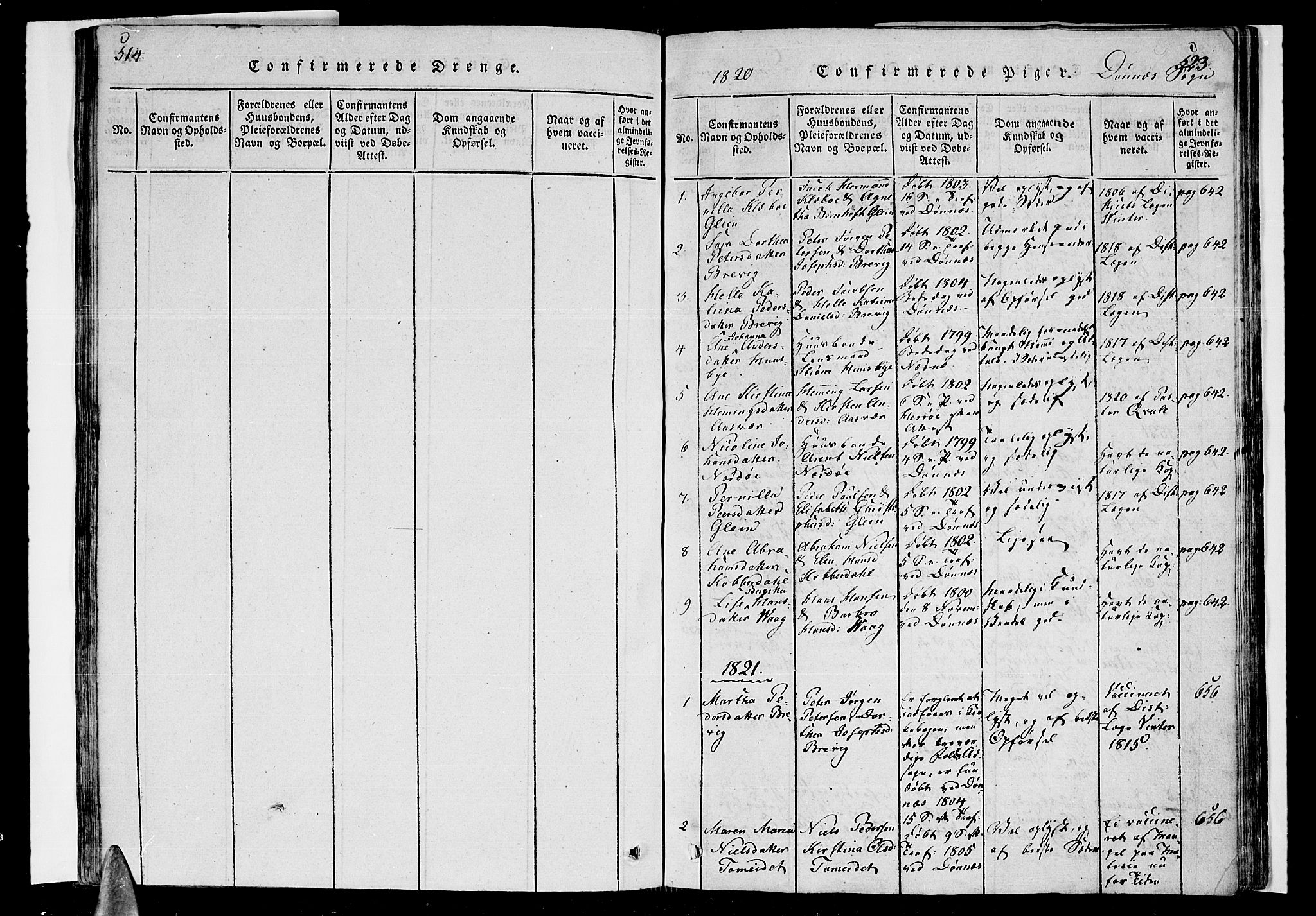 Ministerialprotokoller, klokkerbøker og fødselsregistre - Nordland, AV/SAT-A-1459/838/L0547: Parish register (official) no. 838A05 /2, 1820-1828, p. 514-523