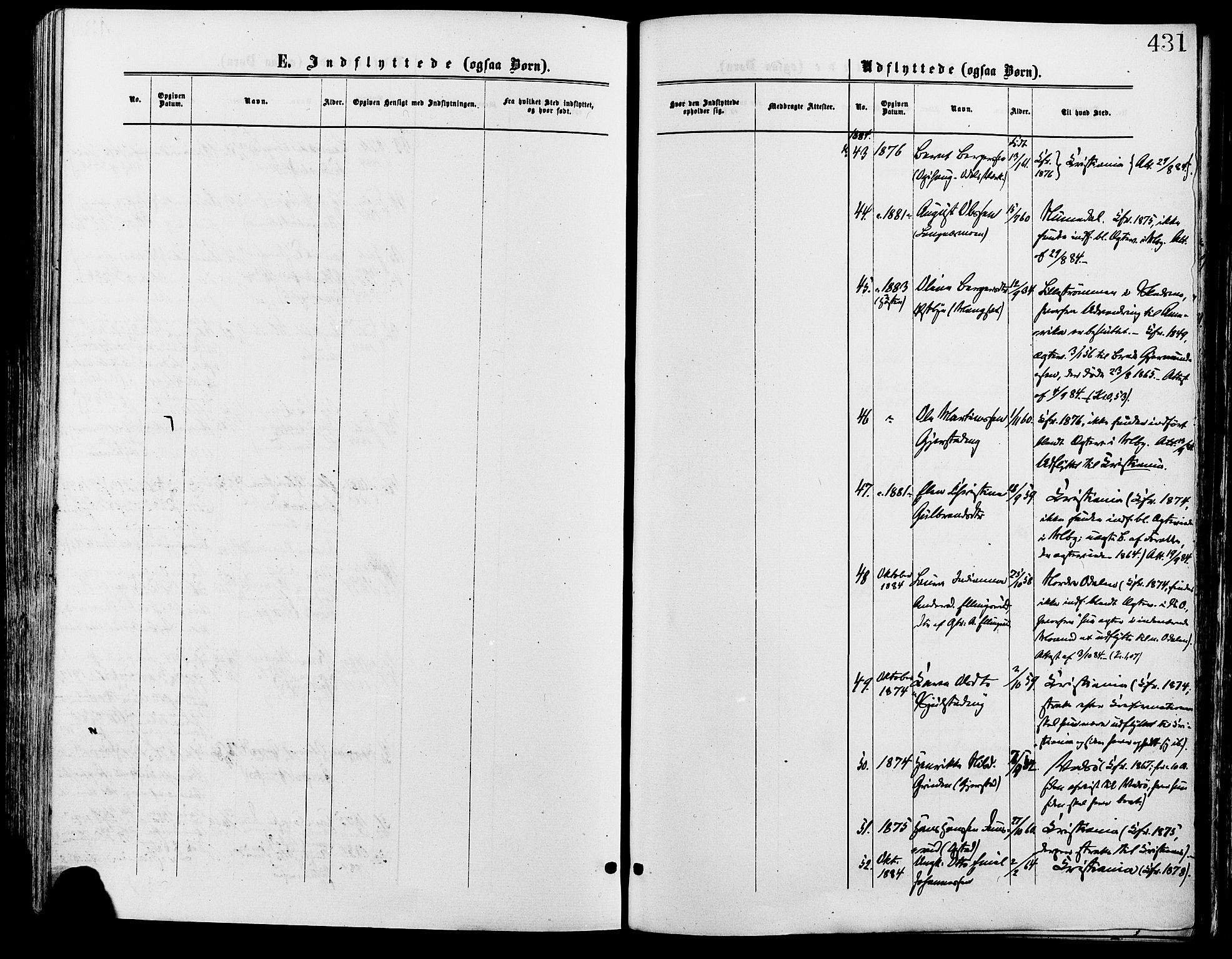 Sør-Odal prestekontor, AV/SAH-PREST-030/H/Ha/Haa/L0005: Parish register (official) no. 5, 1876-1885, p. 431