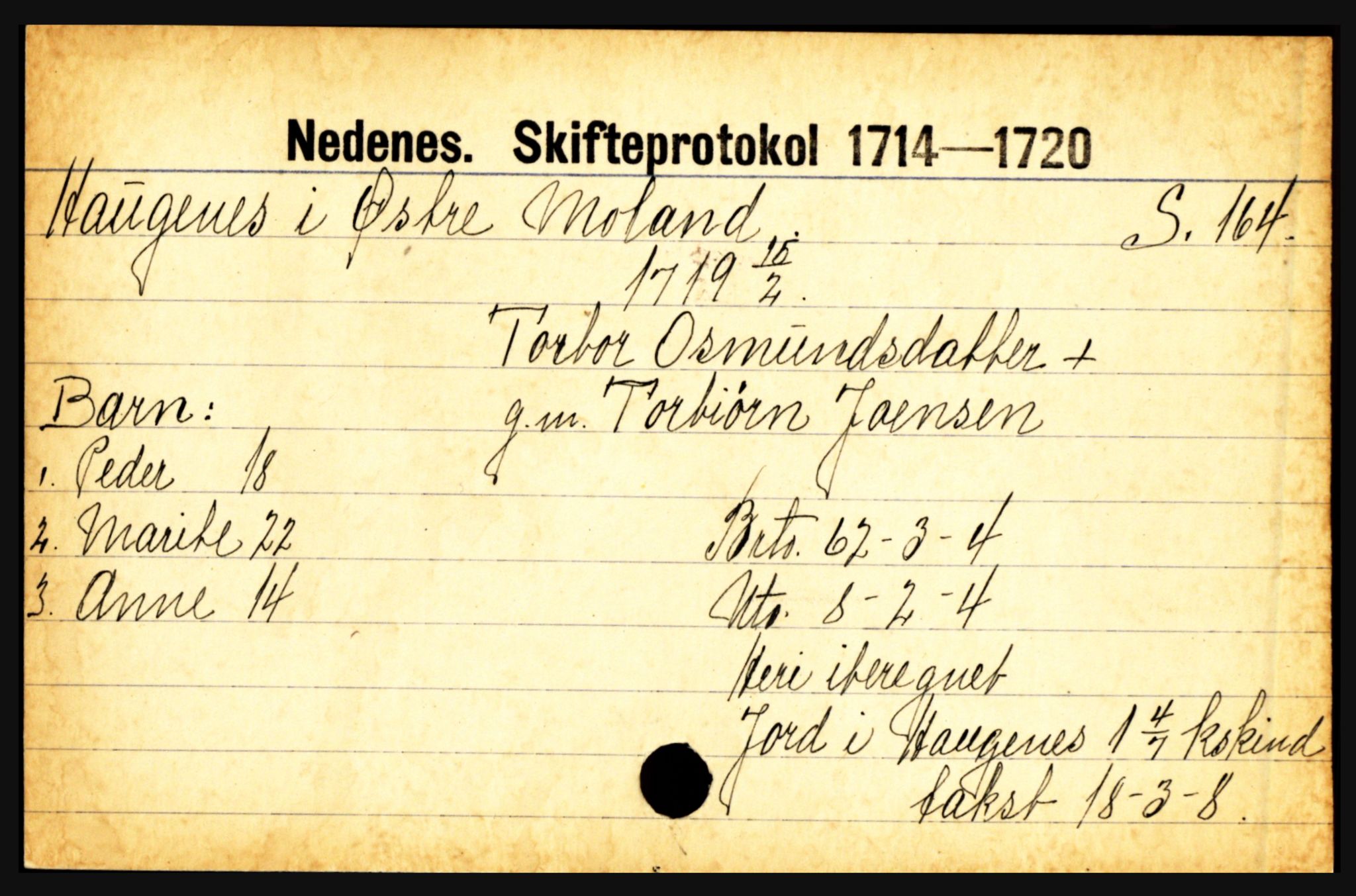 Nedenes sorenskriveri før 1824, AV/SAK-1221-0007/H, p. 11183