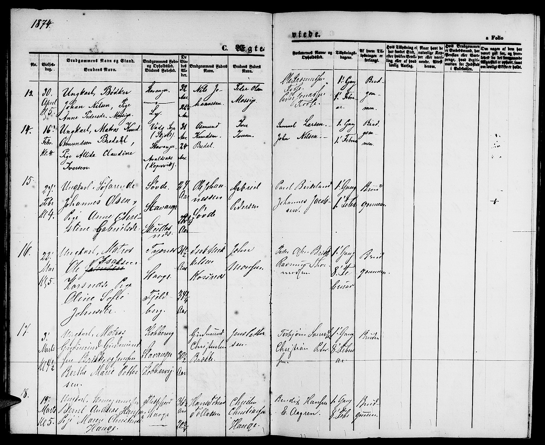 St. Petri sokneprestkontor, AV/SAST-A-101813/001/30/30BB/L0003: Parish register (copy) no. B 3, 1873-1885