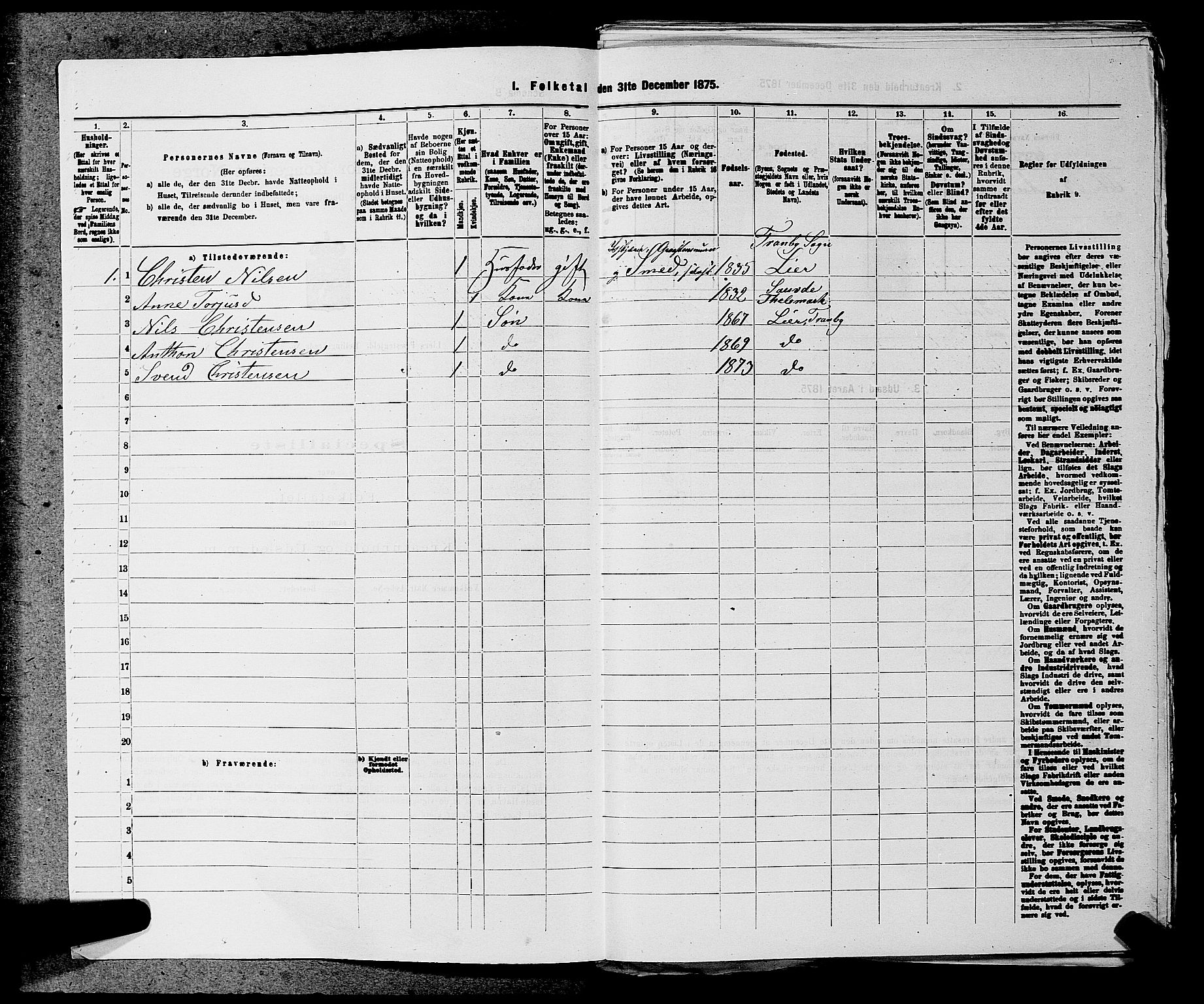 SAKO, 1875 census for 0626P Lier, 1875, p. 1956