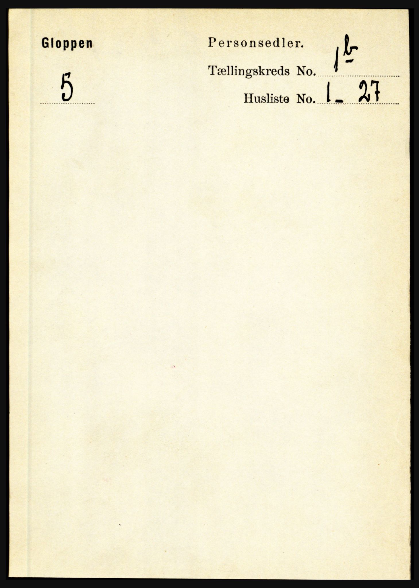 RA, 1891 census for 1445 Gloppen, 1891, p. 402
