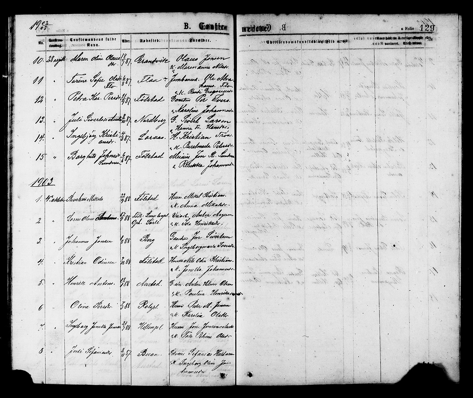 Ministerialprotokoller, klokkerbøker og fødselsregistre - Nord-Trøndelag, SAT/A-1458/731/L0311: Parish register (copy) no. 731C02, 1875-1911, p. 129