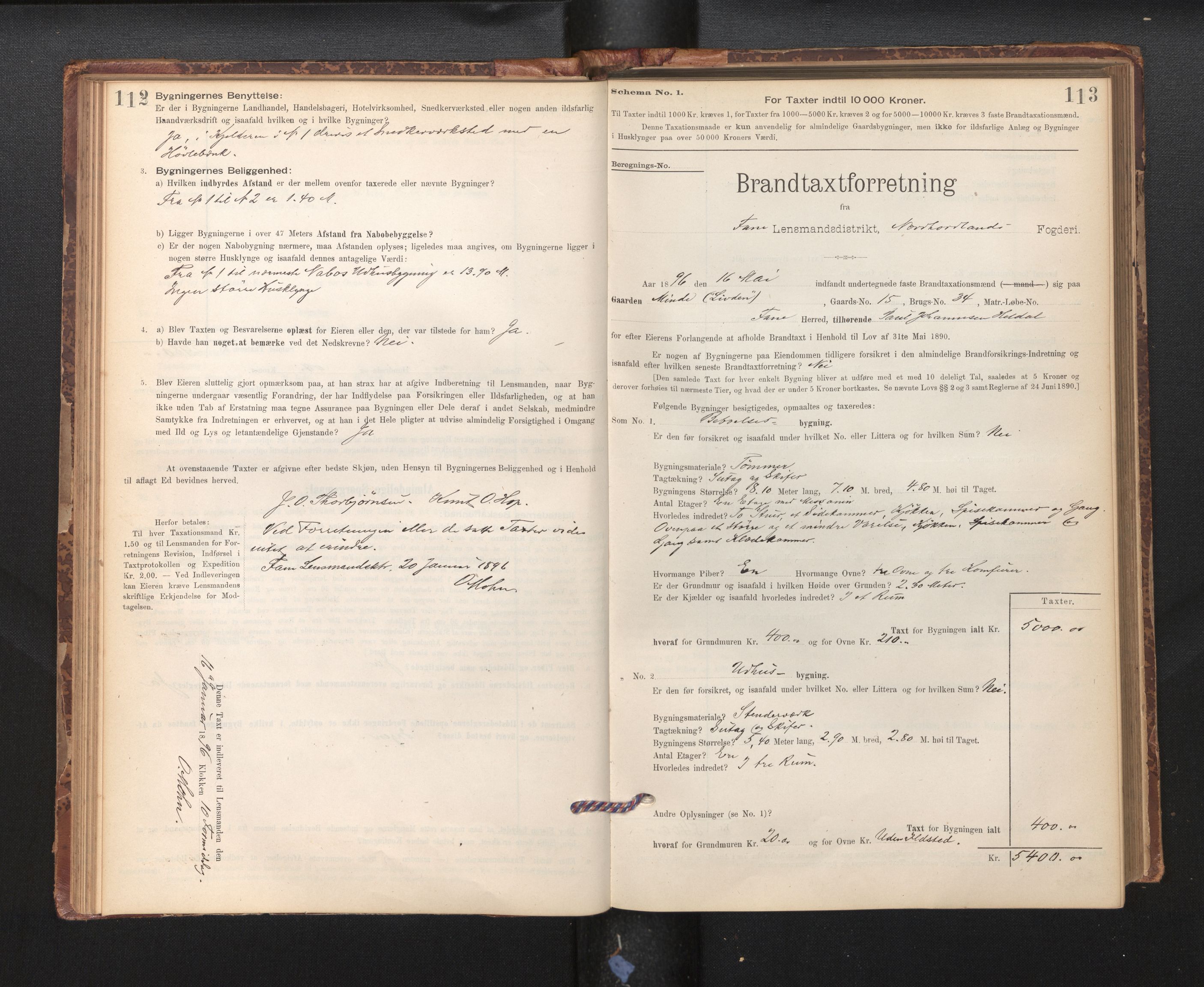 Lensmannen i Fana, AV/SAB-A-31801/0012/L0016: Branntakstprotokoll skjematakst, 1895-1902, p. 112-113