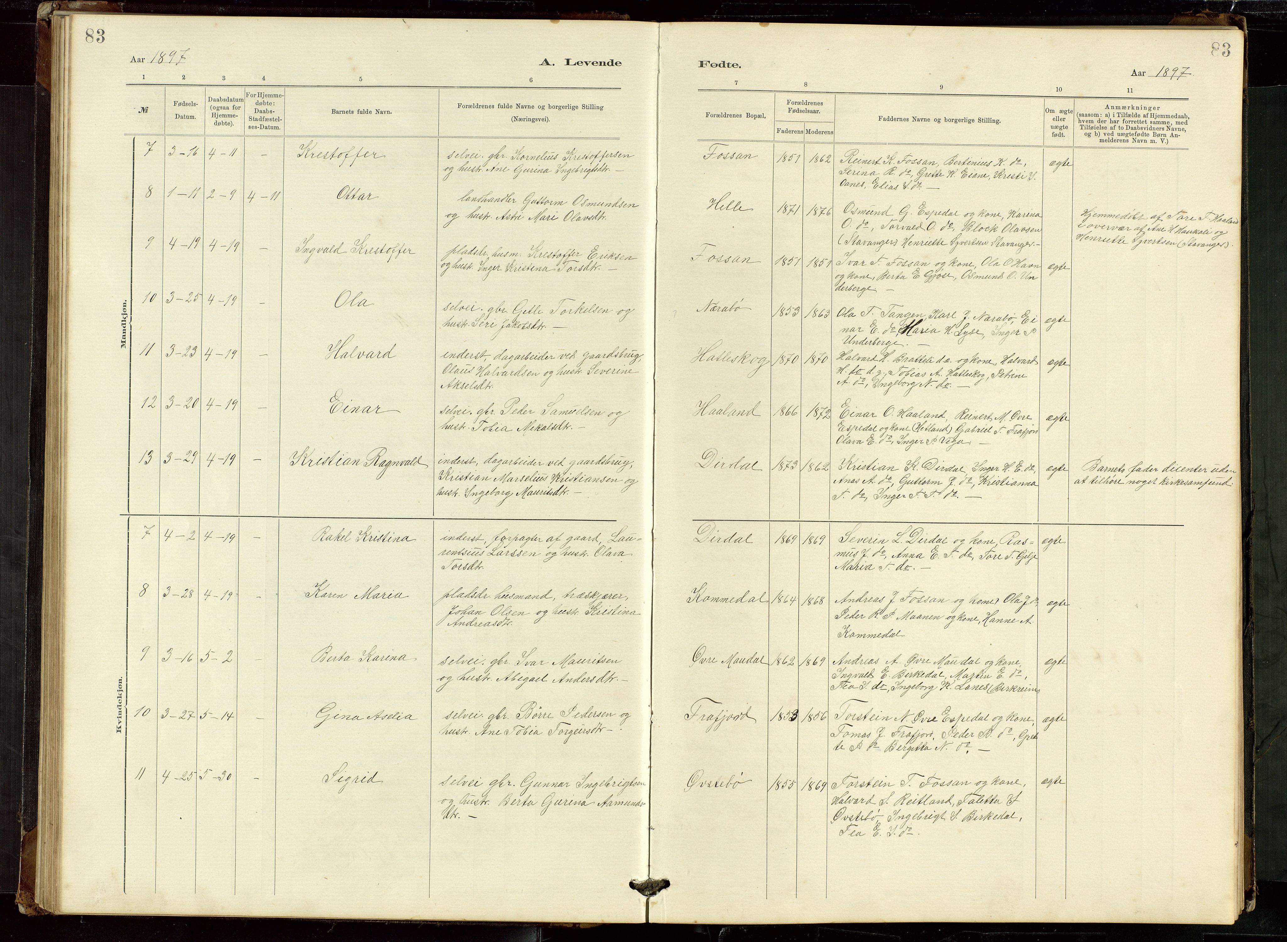 Høgsfjord sokneprestkontor, AV/SAST-A-101624/H/Ha/Hab/L0009: Parish register (copy) no. B 9, 1883-1920, p. 83