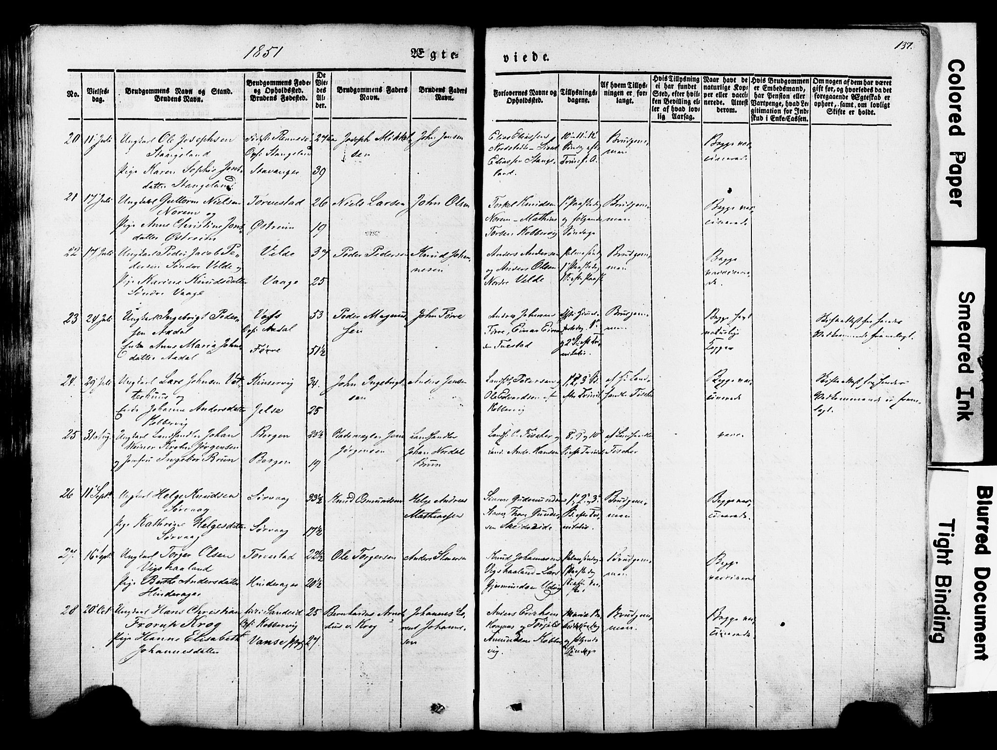 Avaldsnes sokneprestkontor, SAST/A -101851/H/Ha/Haa/L0007: Parish register (official) no. A 7, 1841-1853, p. 137