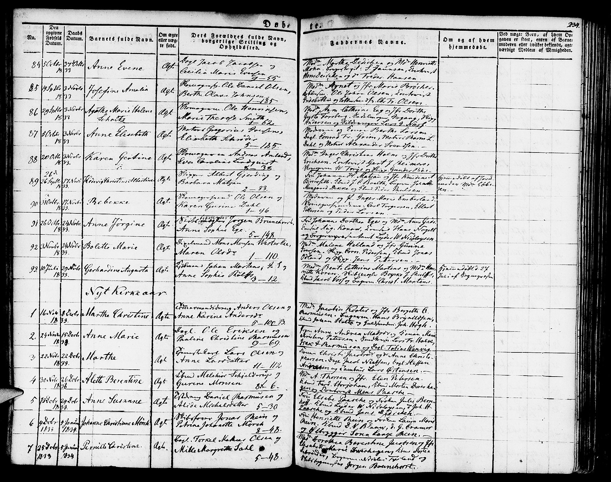 Nykirken Sokneprestembete, AV/SAB-A-77101/H/Haa/L0012: Parish register (official) no. A 12, 1821-1844, p. 234