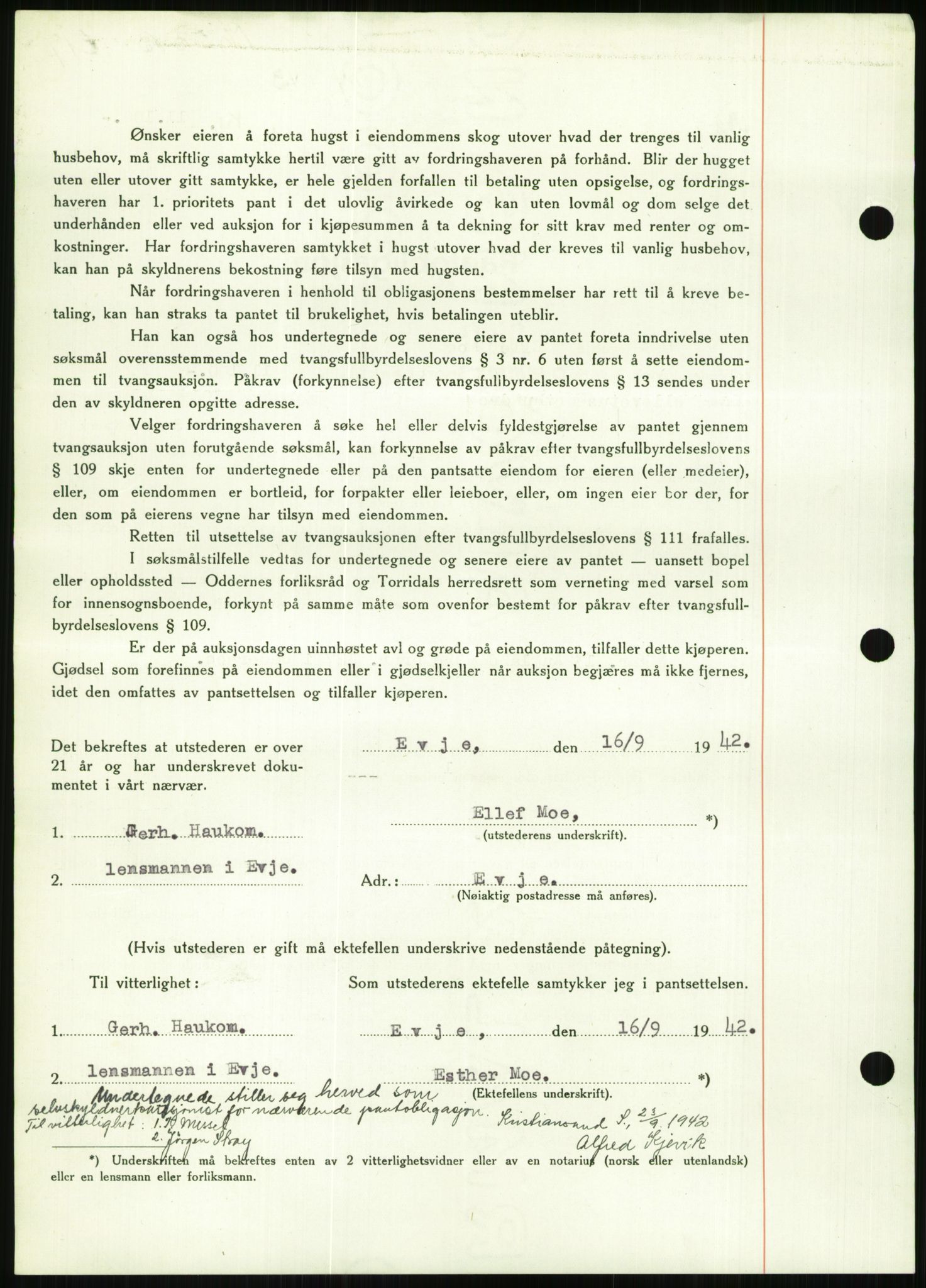 Torridal sorenskriveri, SAK/1221-0012/G/Gb/Gbb/L0009: Mortgage book no. 53b, 1942-1943, Diary no: : 104/1943