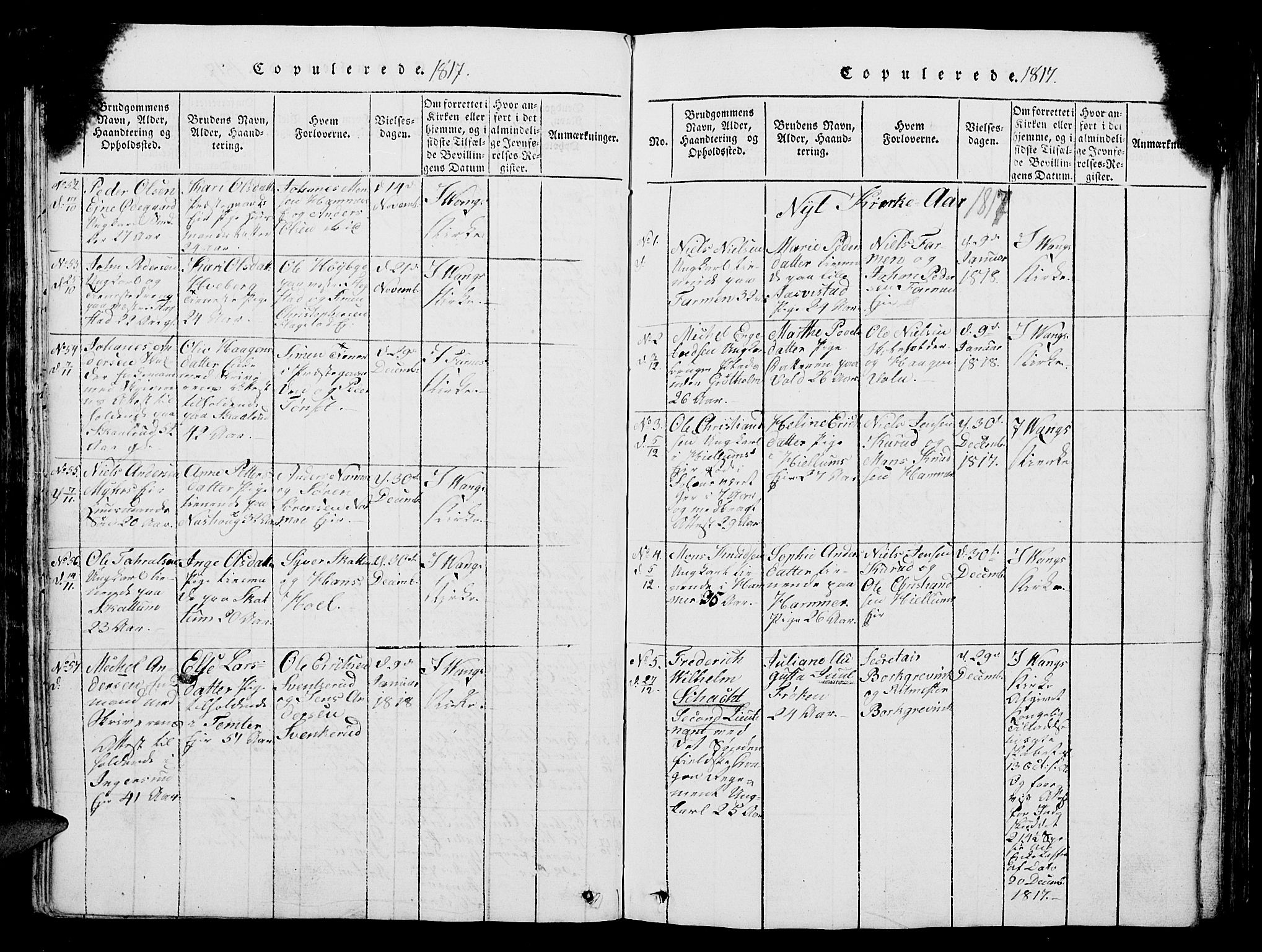 Vang prestekontor, Hedmark, SAH/PREST-008/H/Ha/Hab/L0004: Parish register (copy) no. 4, 1813-1827, p. 421-422