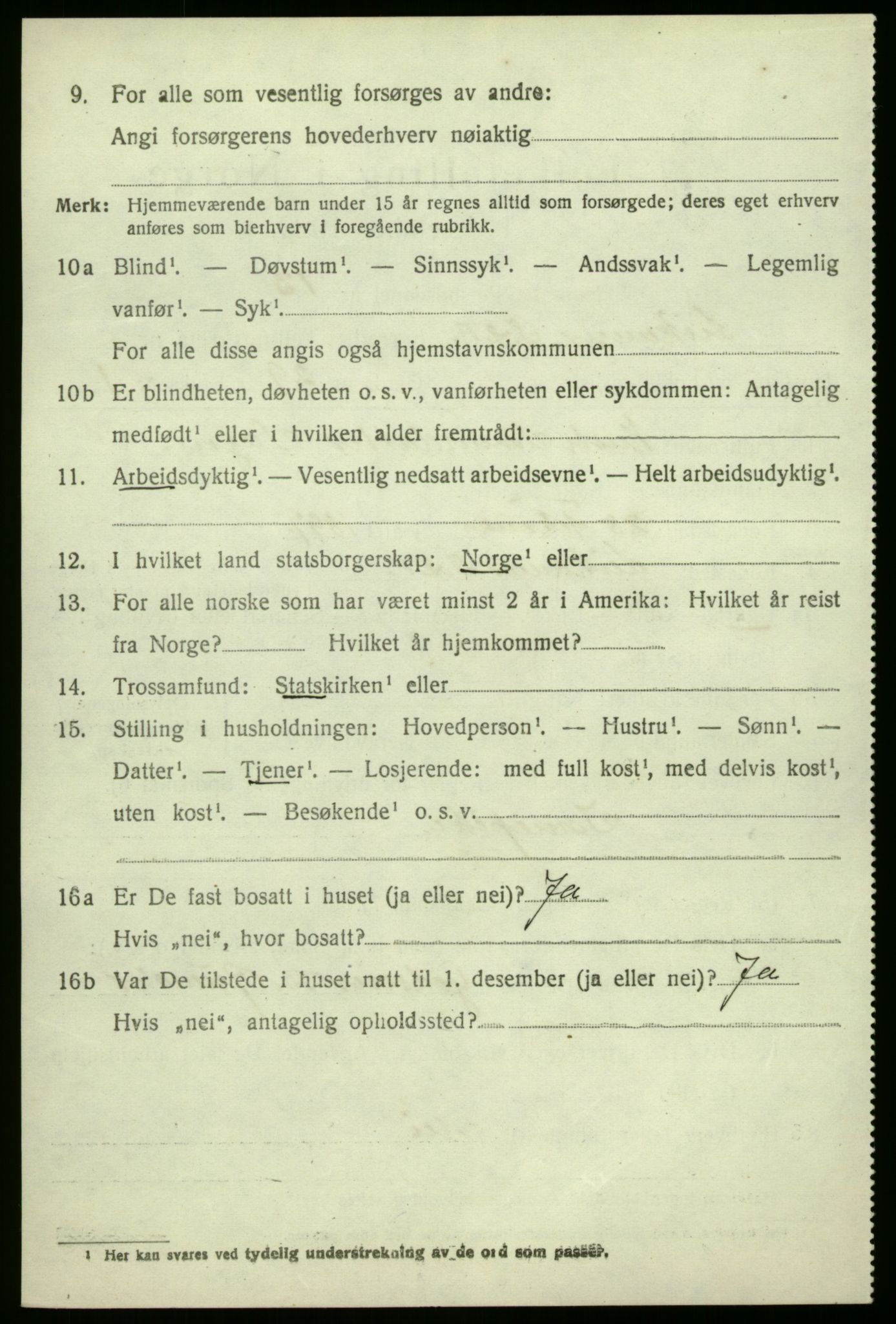SAB, 1920 census for Leikanger, 1920, p. 3609