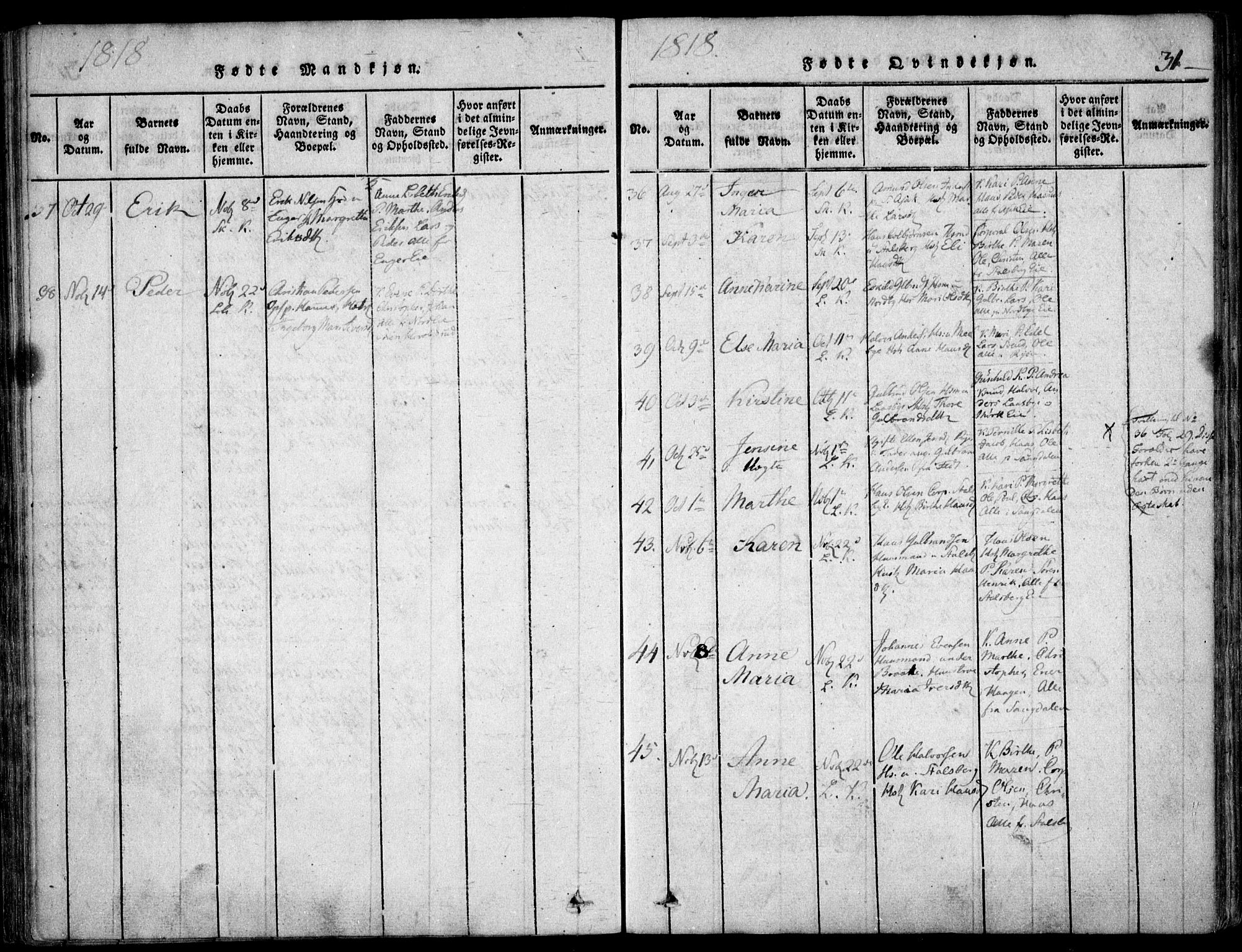 Skedsmo prestekontor Kirkebøker, AV/SAO-A-10033a/F/Fa/L0008: Parish register (official) no. I 8, 1815-1829, p. 31