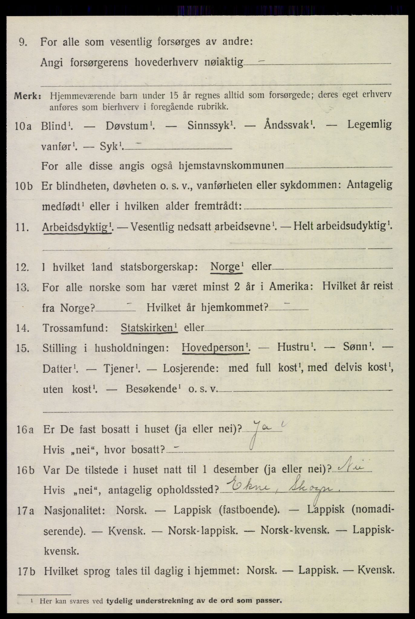 SAT, 1920 census for Leksvik, 1920, p. 3505