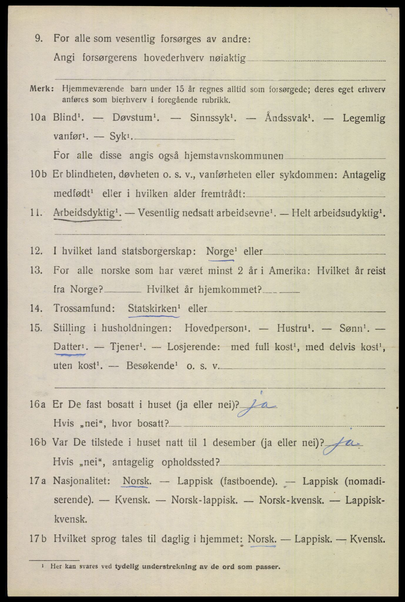 SAT, 1920 census for Saltdal, 1920, p. 8720