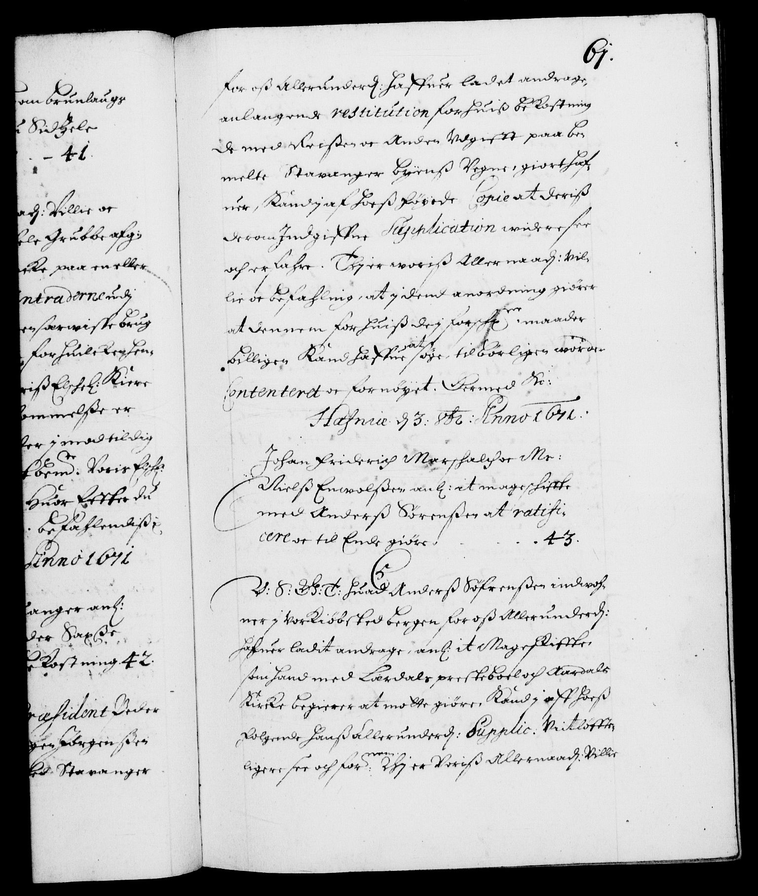 Danske Kanselli 1572-1799, AV/RA-EA-3023/F/Fc/Fca/Fcab/L0012: Norske tegnelser (mikrofilm), 1670-1683, p. 61a