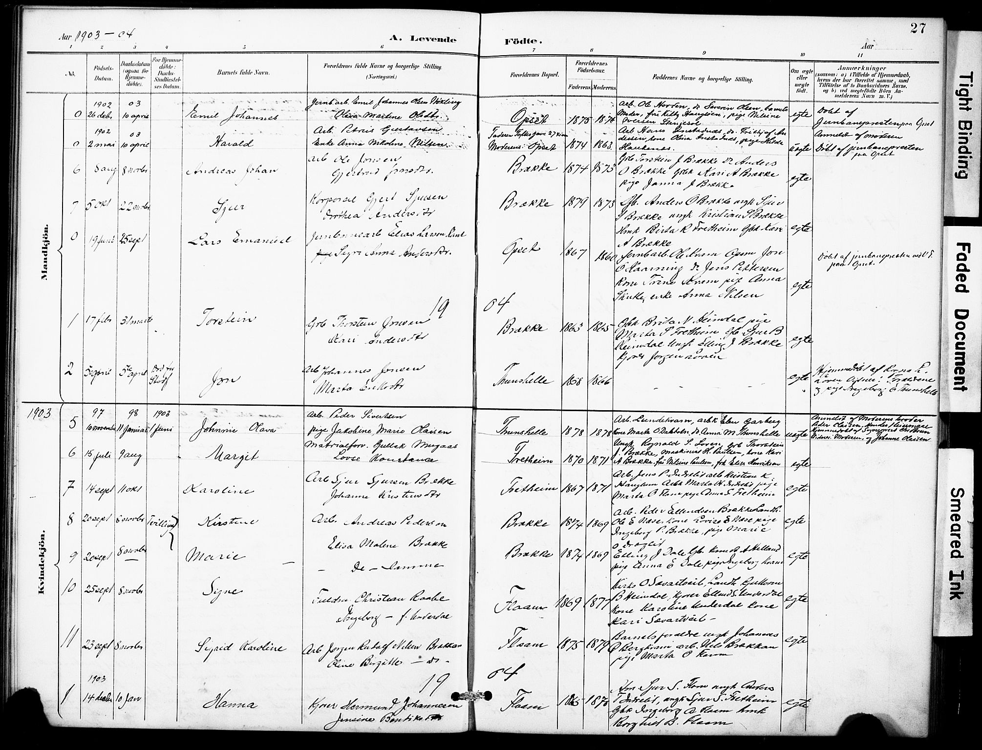 Aurland sokneprestembete, SAB/A-99937/H/Hb/Hbb/L0002: Parish register (copy) no. B 2, 1887-1929, p. 27