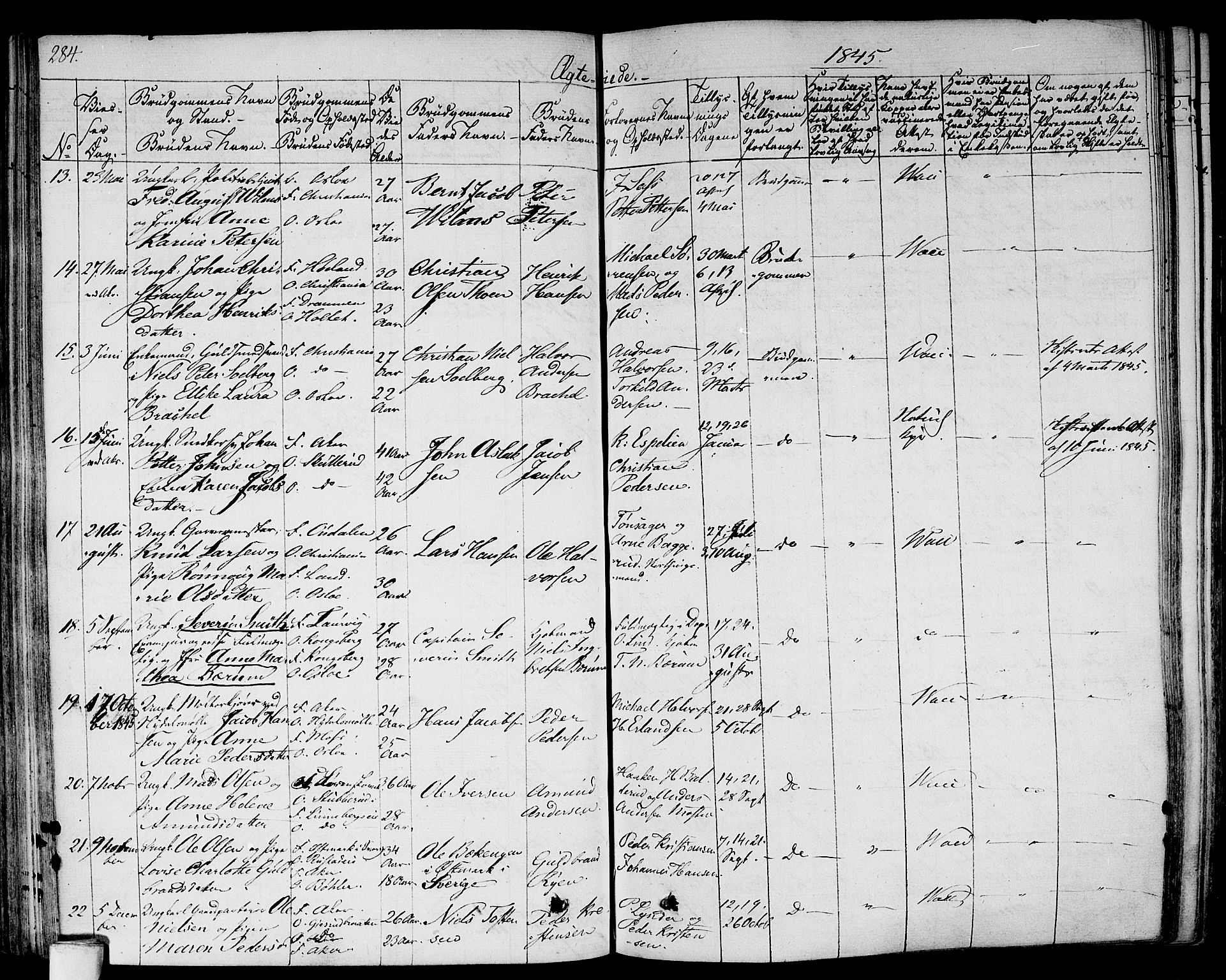 Gamlebyen prestekontor Kirkebøker, AV/SAO-A-10884/F/Fa/L0003: Parish register (official) no. 3, 1829-1849, p. 284