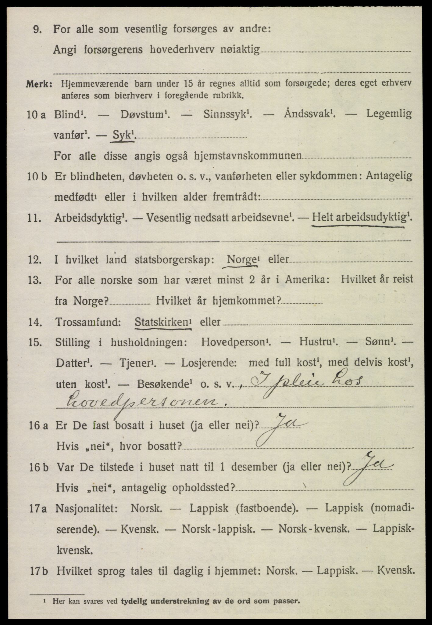 SAT, 1920 census for Beitstad, 1920, p. 3630