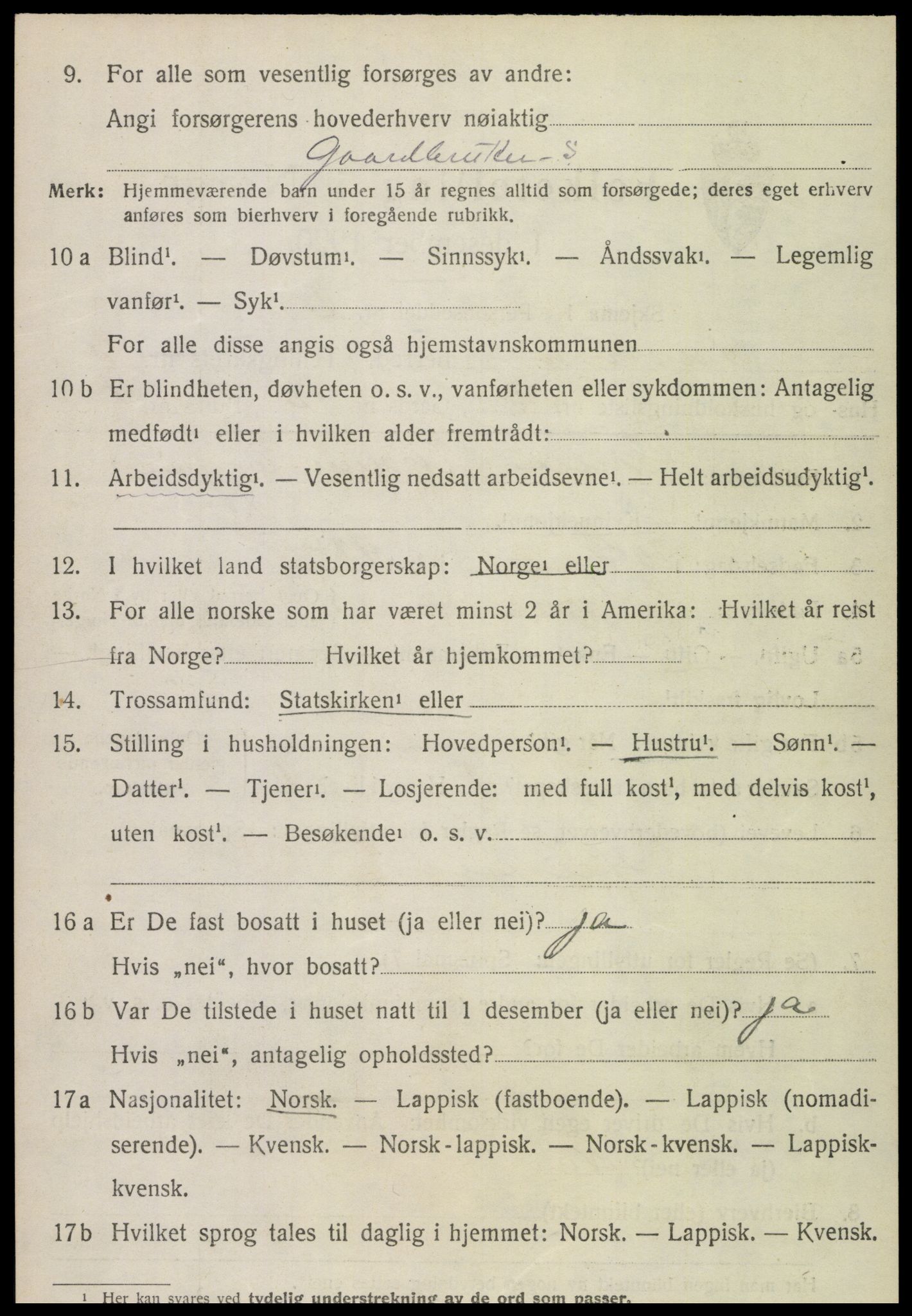 SAT, 1920 census for Snåsa, 1920, p. 1557