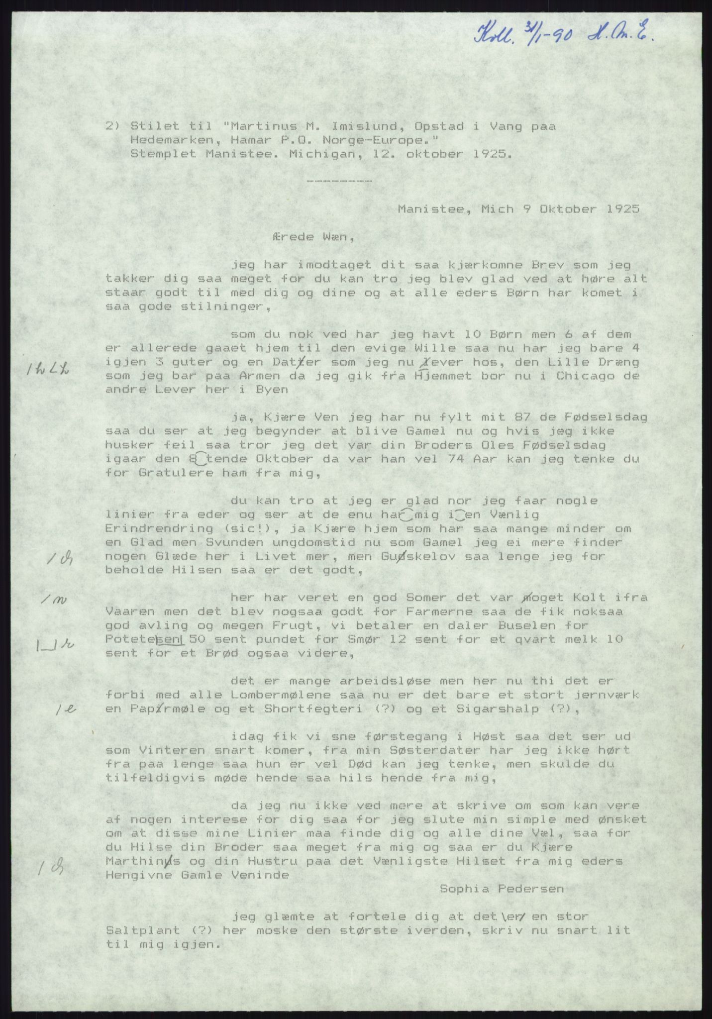 Samlinger til kildeutgivelse, Amerikabrevene, AV/RA-EA-4057/F/L0008: Innlån fra Hedmark: Gamkind - Semmingsen, 1838-1914, p. 543