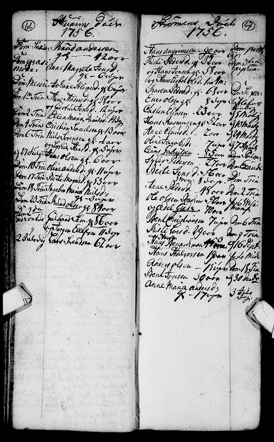 Hurum kirkebøker, SAKO/A-229/F/Fa/L0004: Parish register (official) no. 4, 1733-1757, p. 66-67
