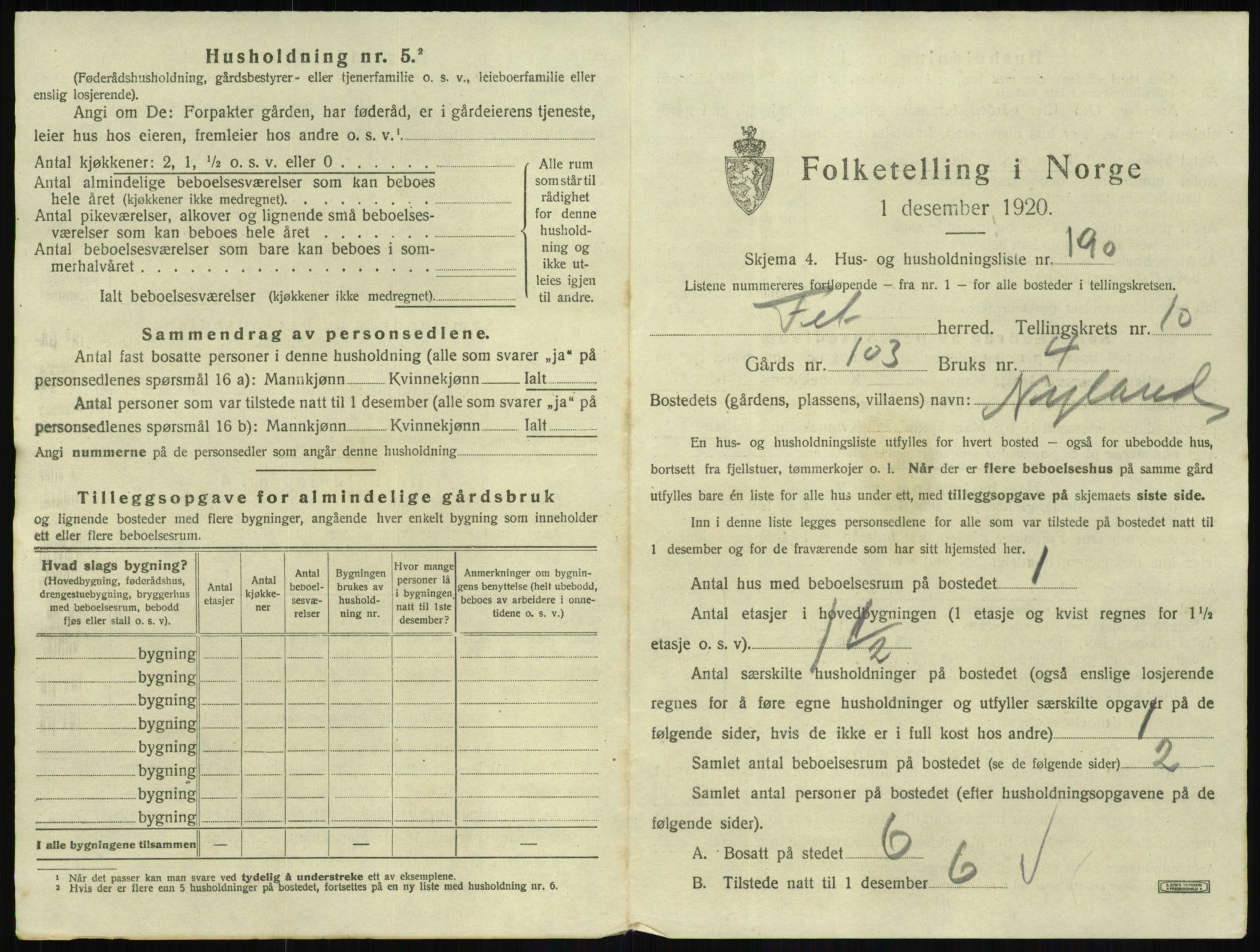 SAO, 1920 census for Fet, 1920, p. 1788