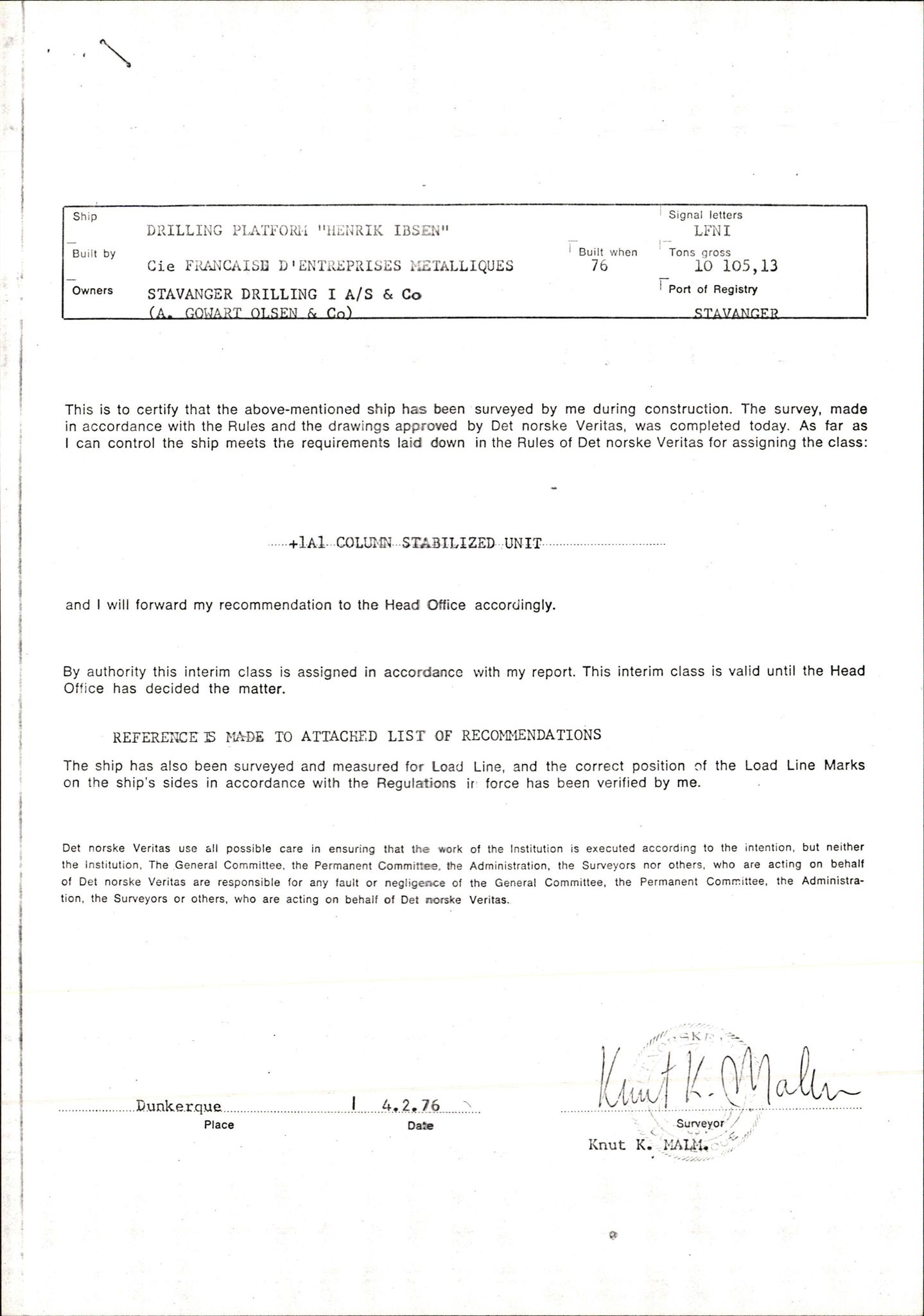 Pa 1503 - Stavanger Drilling AS, AV/SAST-A-101906/2/E/Ec/Eca/L0006: Sak og korrespondanse, 1976-1983