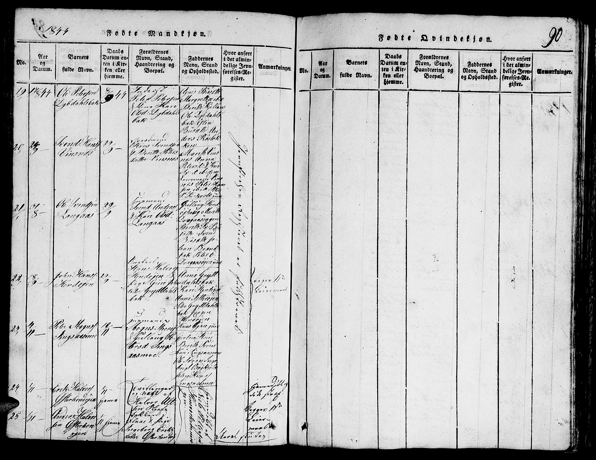 Ministerialprotokoller, klokkerbøker og fødselsregistre - Sør-Trøndelag, SAT/A-1456/688/L1026: Parish register (copy) no. 688C01, 1817-1860, p. 90