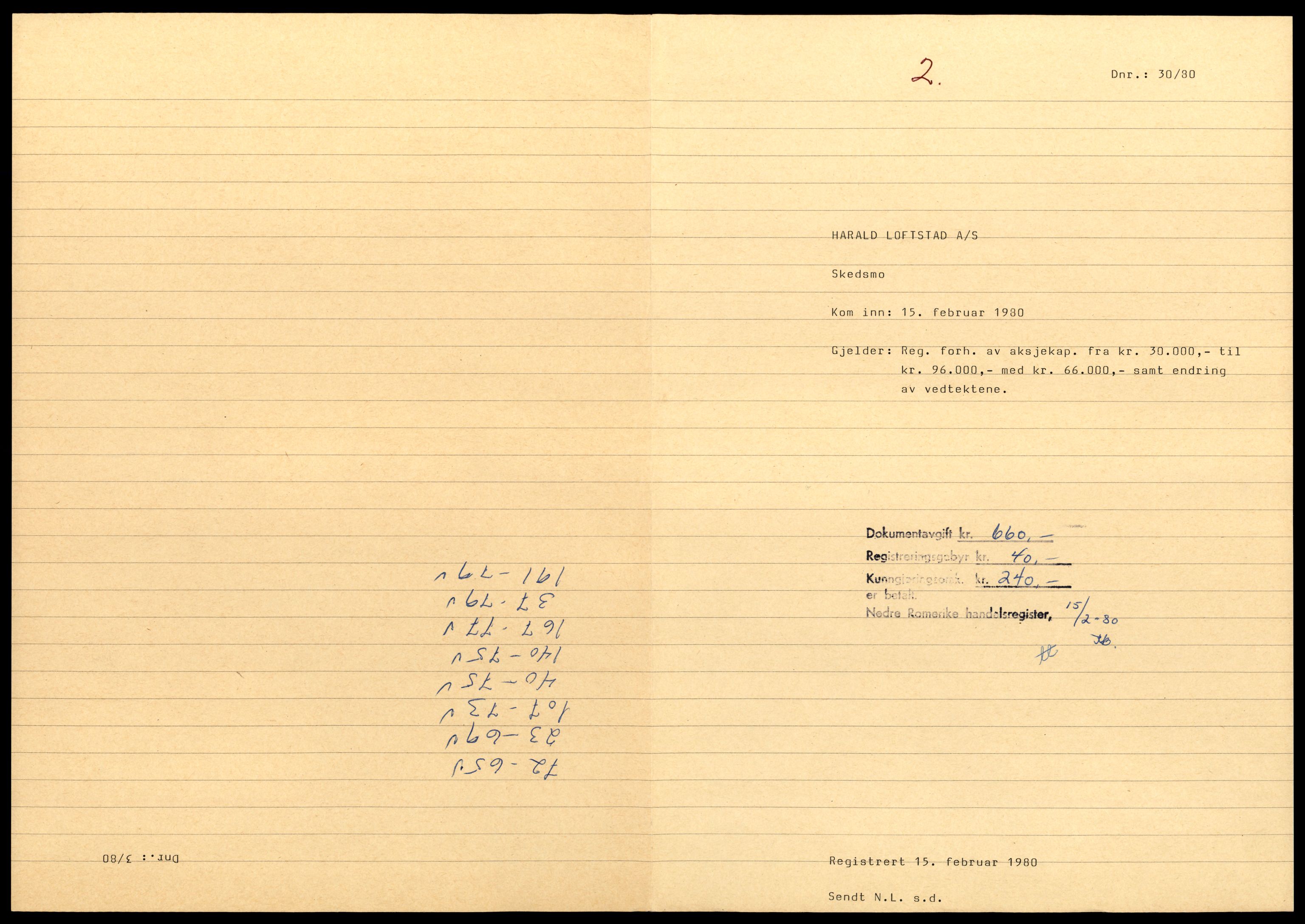 Nedre Romerike sorenskriveri, SAT/A-10469/K/Ke/Ked/L0009: Enkeltmannsforetak, aksjeselskap og andelslag, Har - I, 1944-1989