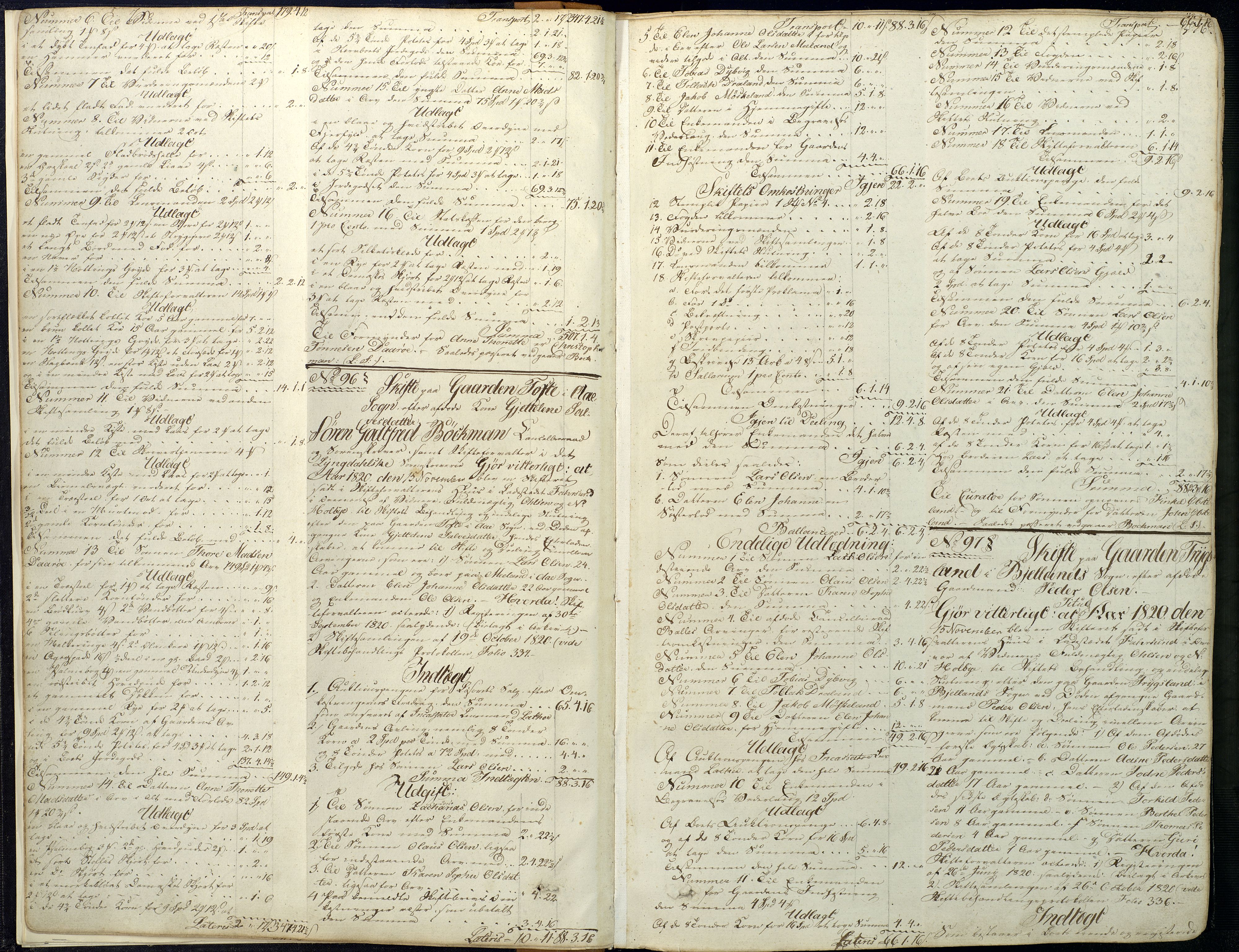 Lyngdal sorenskriveri, AV/SAK-1221-0004/H/Hc/L0890: Skifteutlodningsprotokoll med register nr. 2, 1820-1829, p. 375b-376a