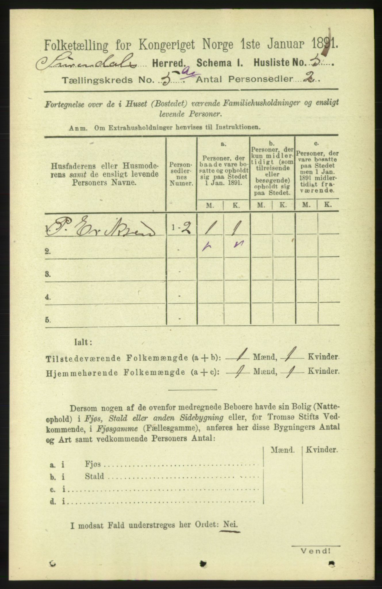 RA, 1891 census for 1566 Surnadal, 1891, p. 1388