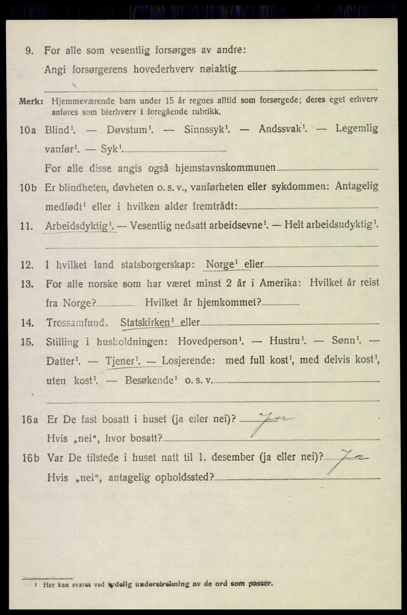 SAH, 1920 census for Nordre Land, 1920, p. 3695