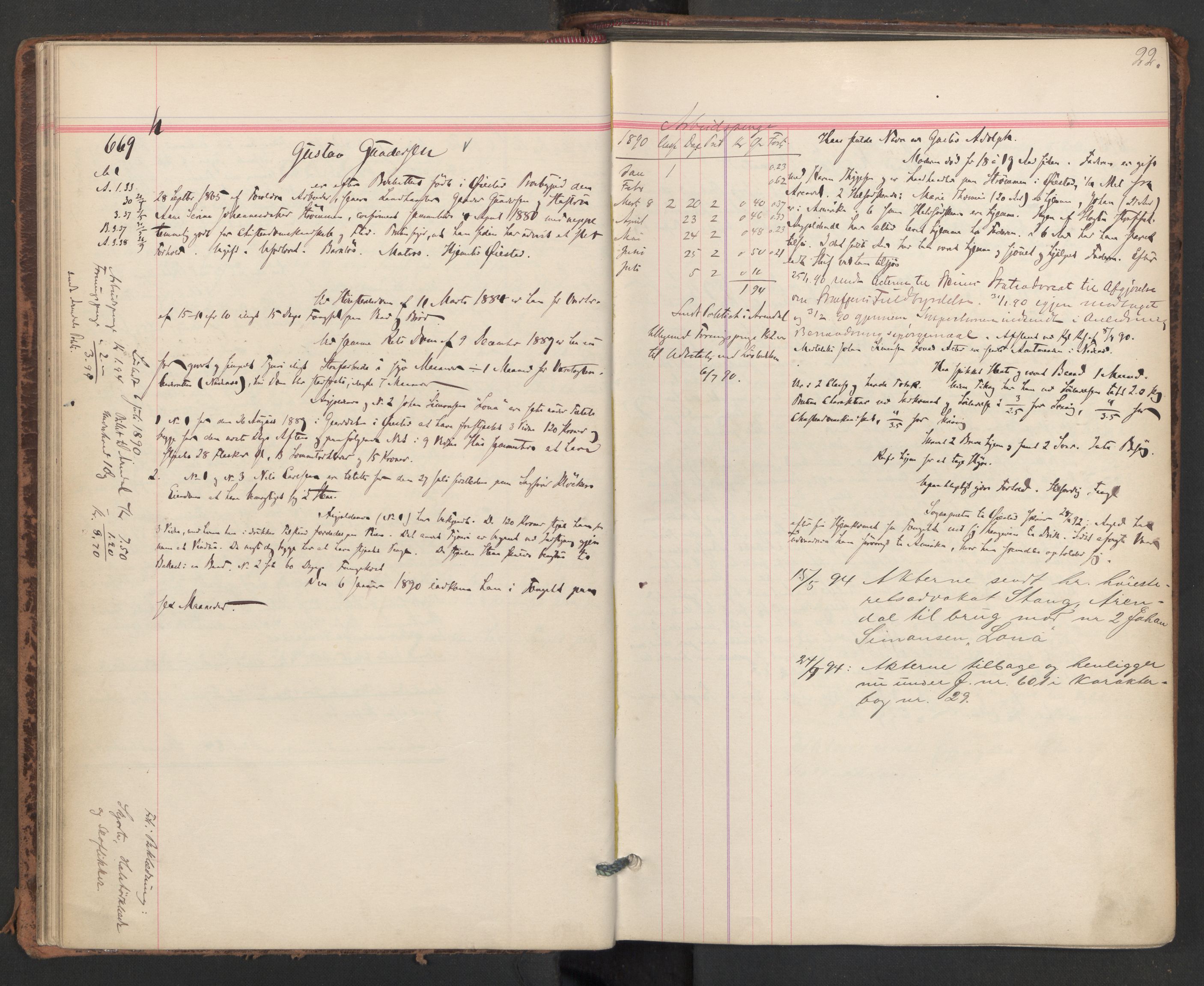 Botsfengslet, AV/RA-S-1539/D/Db/Dbb/L0026: 648h - 930h, 1889-1891, p. 22