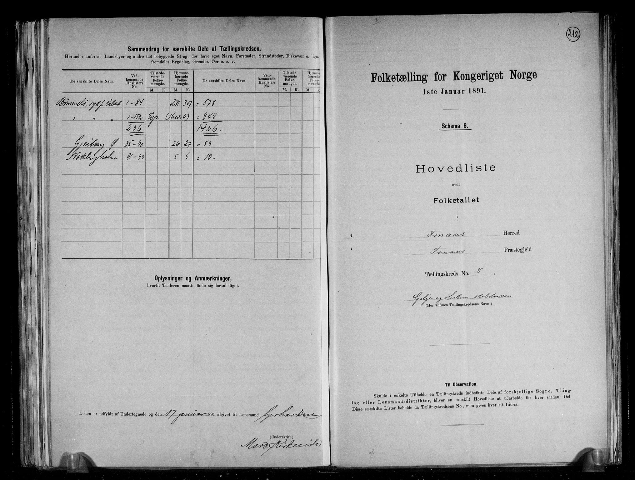 RA, 1891 census for 1218 Finnås, 1891, p. 20