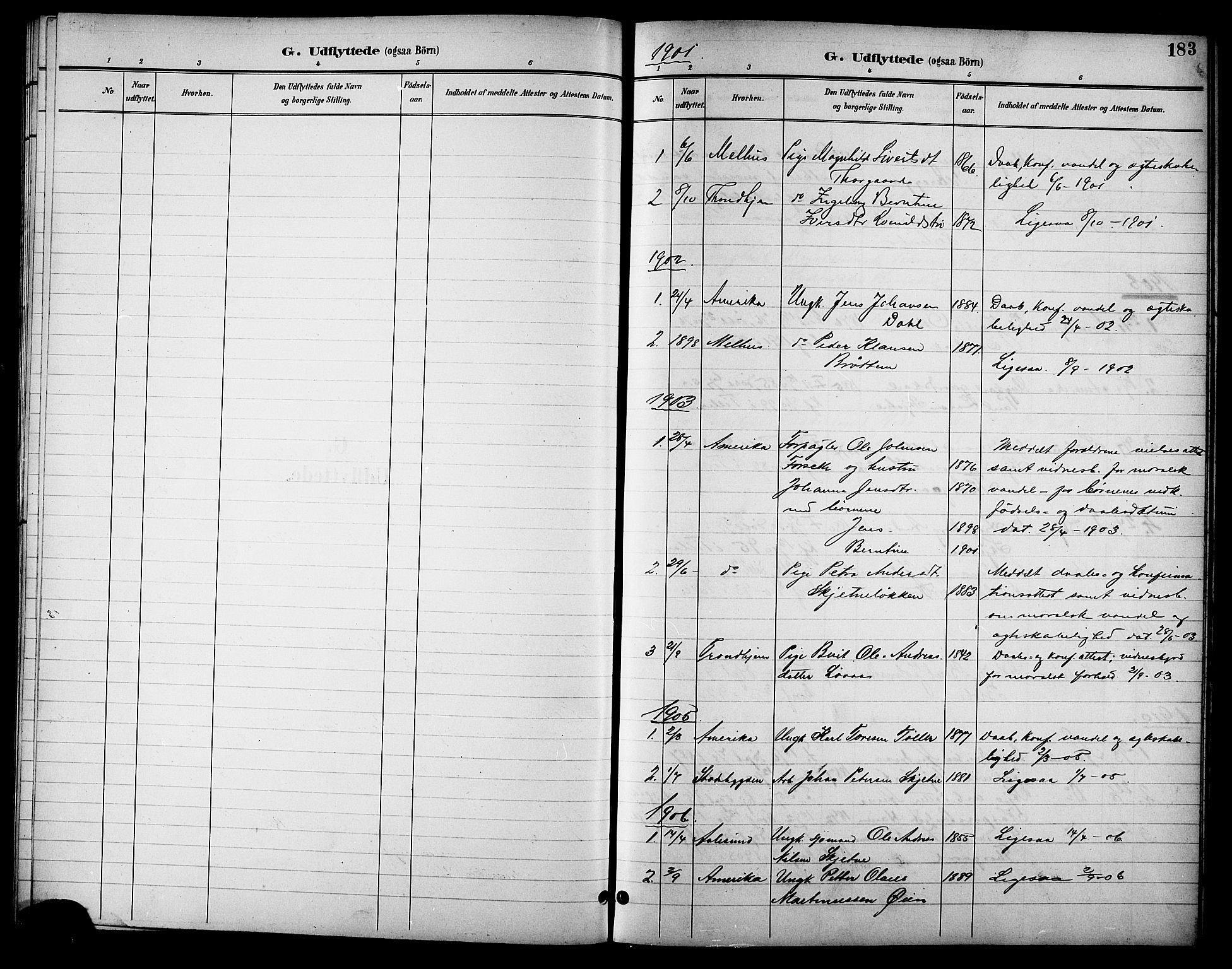 Ministerialprotokoller, klokkerbøker og fødselsregistre - Sør-Trøndelag, SAT/A-1456/621/L0460: Parish register (copy) no. 621C03, 1896-1914, p. 183