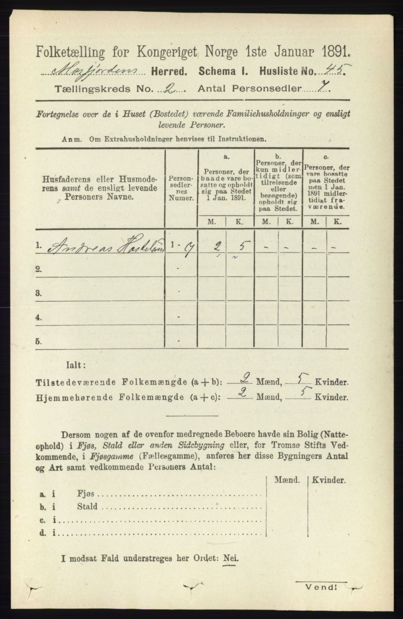 RA, 1891 census for 1266 Masfjorden, 1891, p. 187