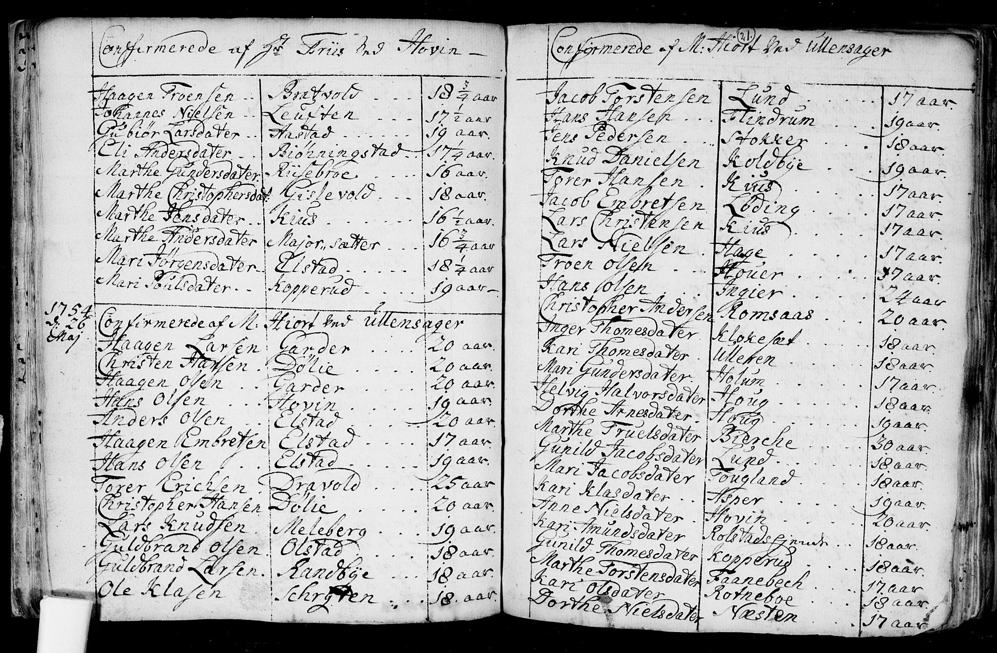 Ullensaker prestekontor Kirkebøker, AV/SAO-A-10236a/F/Fa/L0008: Parish register (official) no. I 8, 1738-1810, p. 21